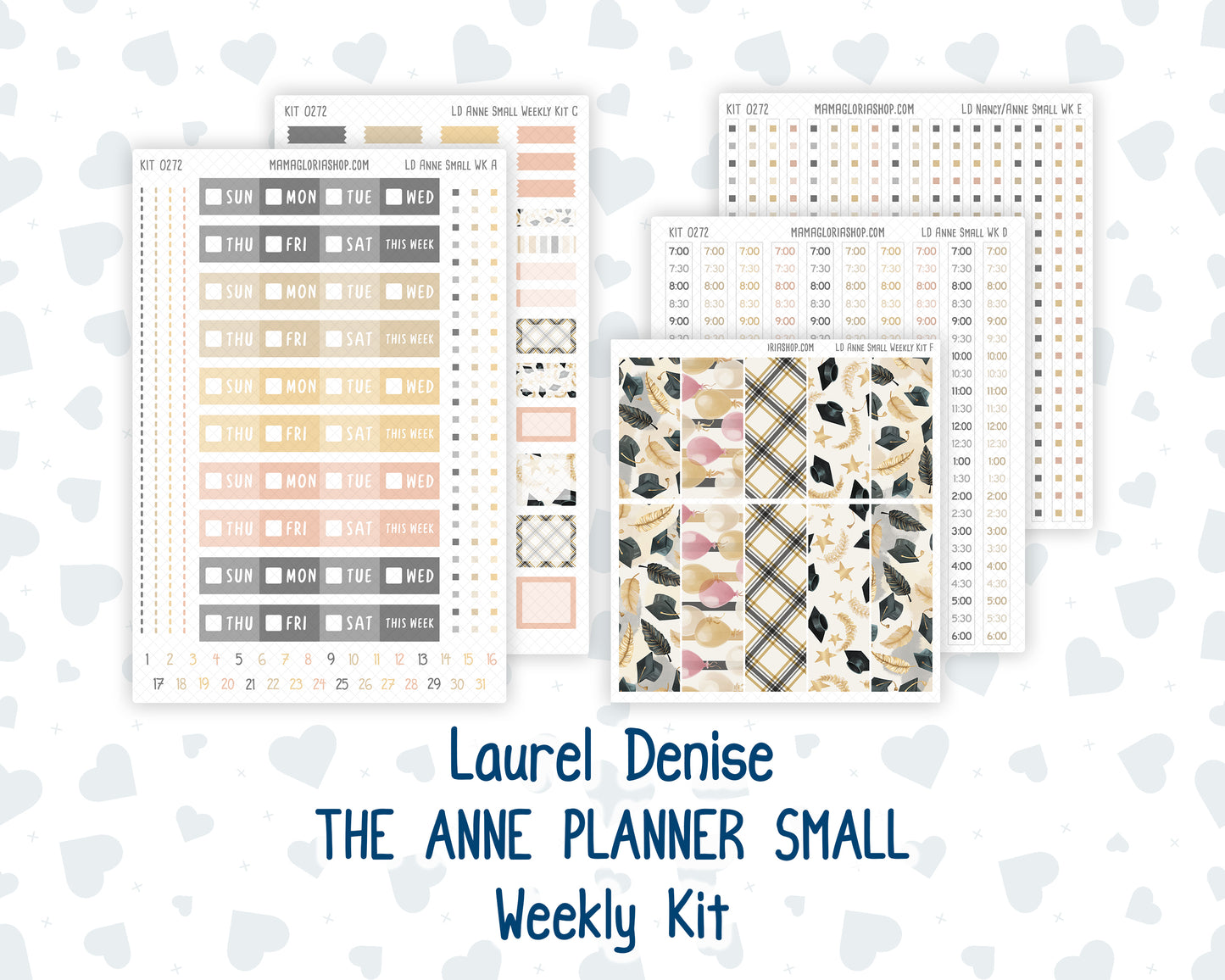 Kit 0272 - Laurel Denise The Anne Planner Small - Weekly Kit - May - Graduation