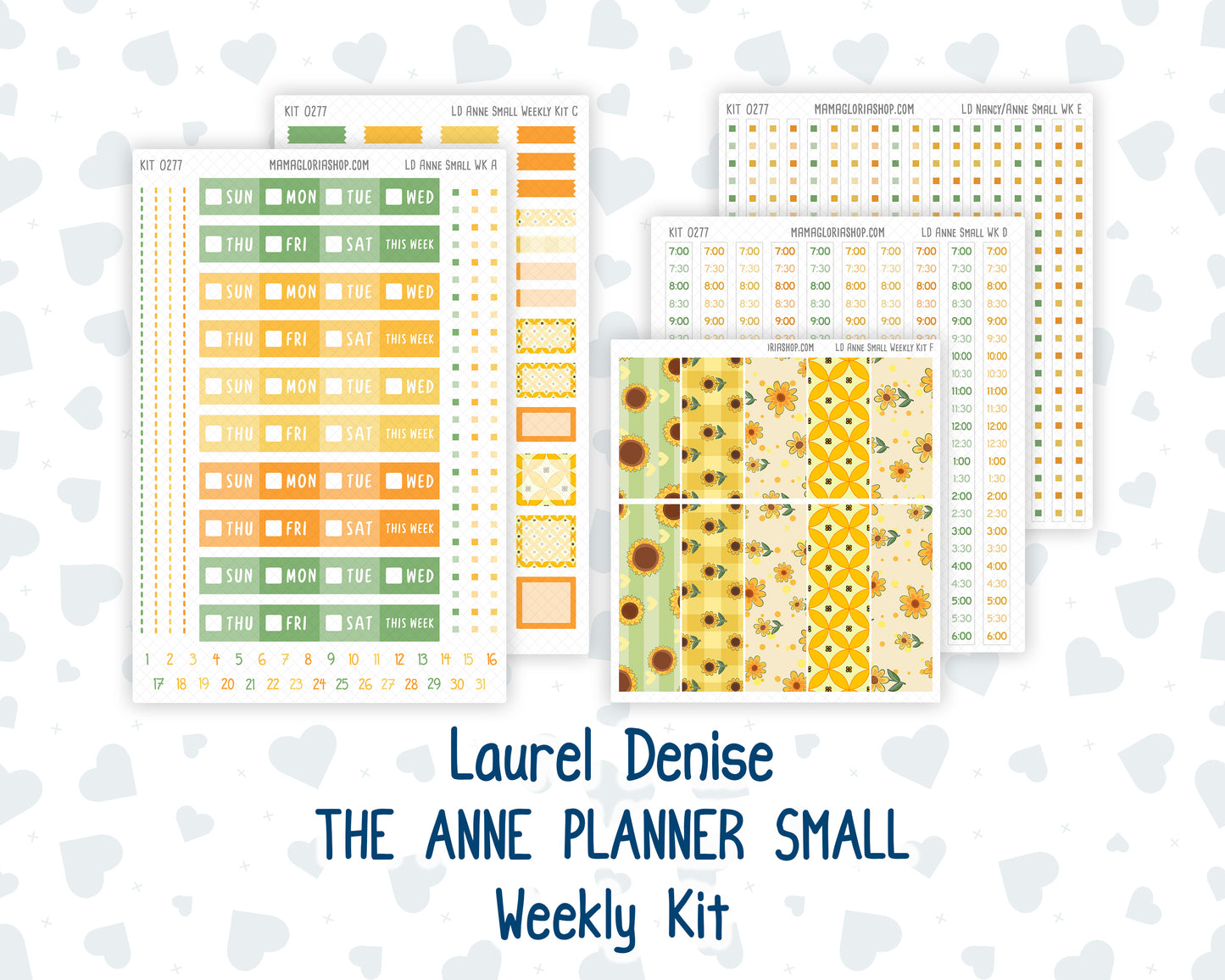 Kit 0277 - Laurel Denise The Anne Planner Small - Weekly Kit - August - Sunflower Drama Club