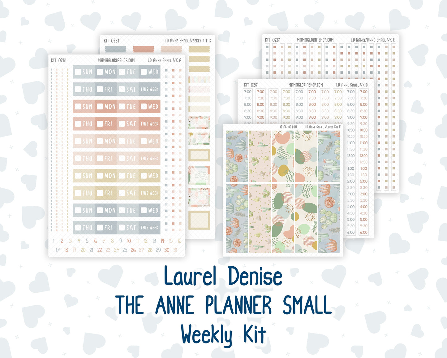 Kit 0261 - Laurel Denise The Anne Planner Small - Weekly Kit - April - Llama Spring