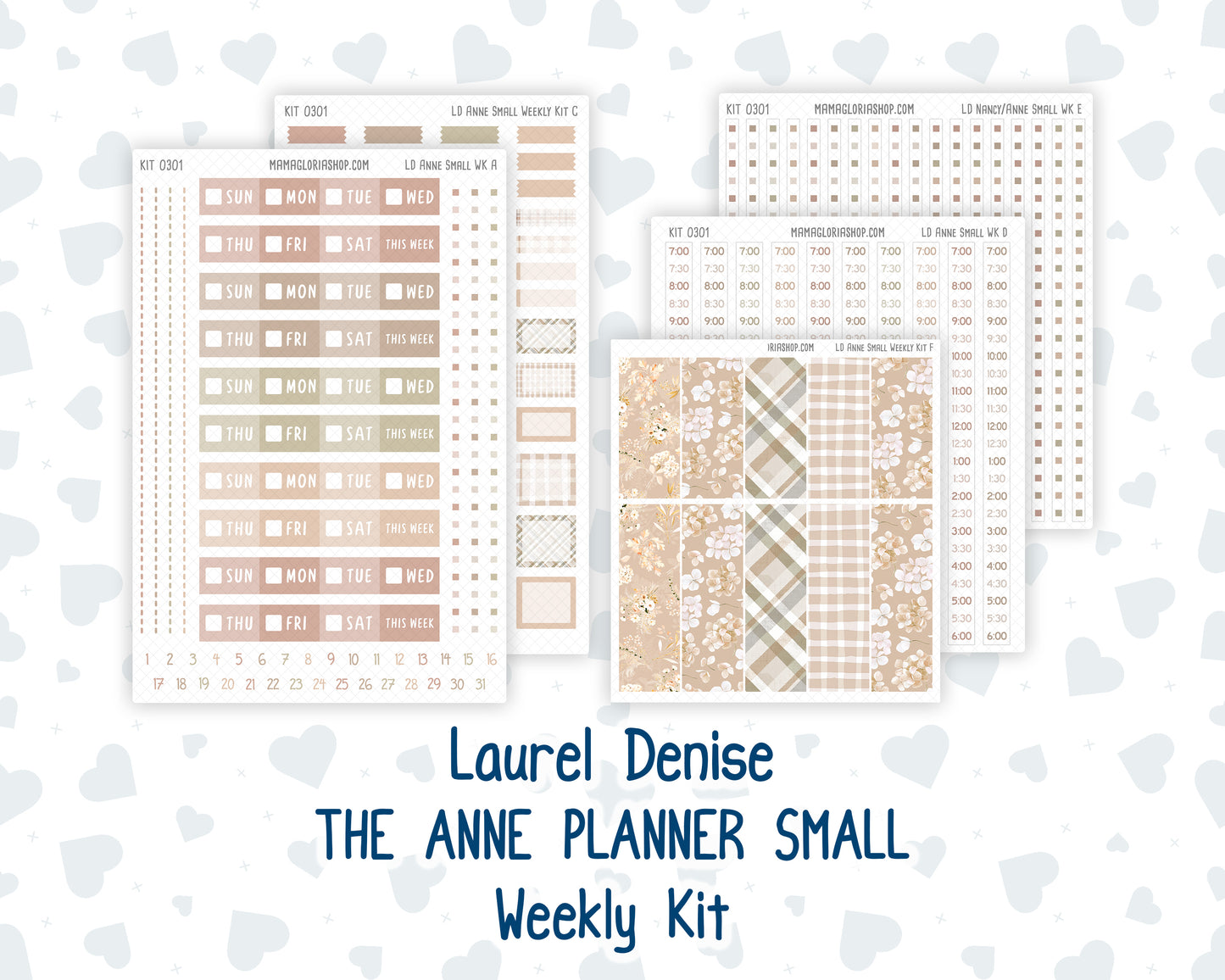 Kit 0301 - Laurel Denise The Anne Planner Small - Weekly Kit - November - Sunday Comfort