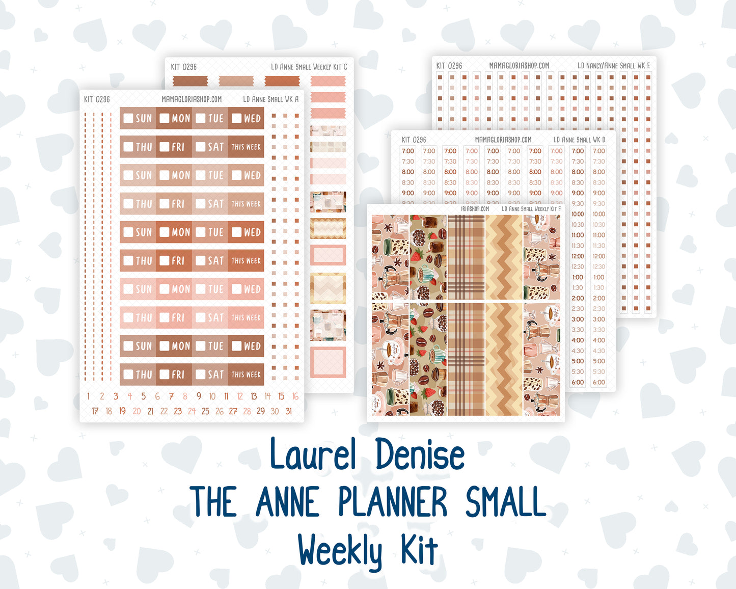 Kit 0296 - Laurel Denise The Anne Planner Small - Weekly Kit - September - Coffee Break