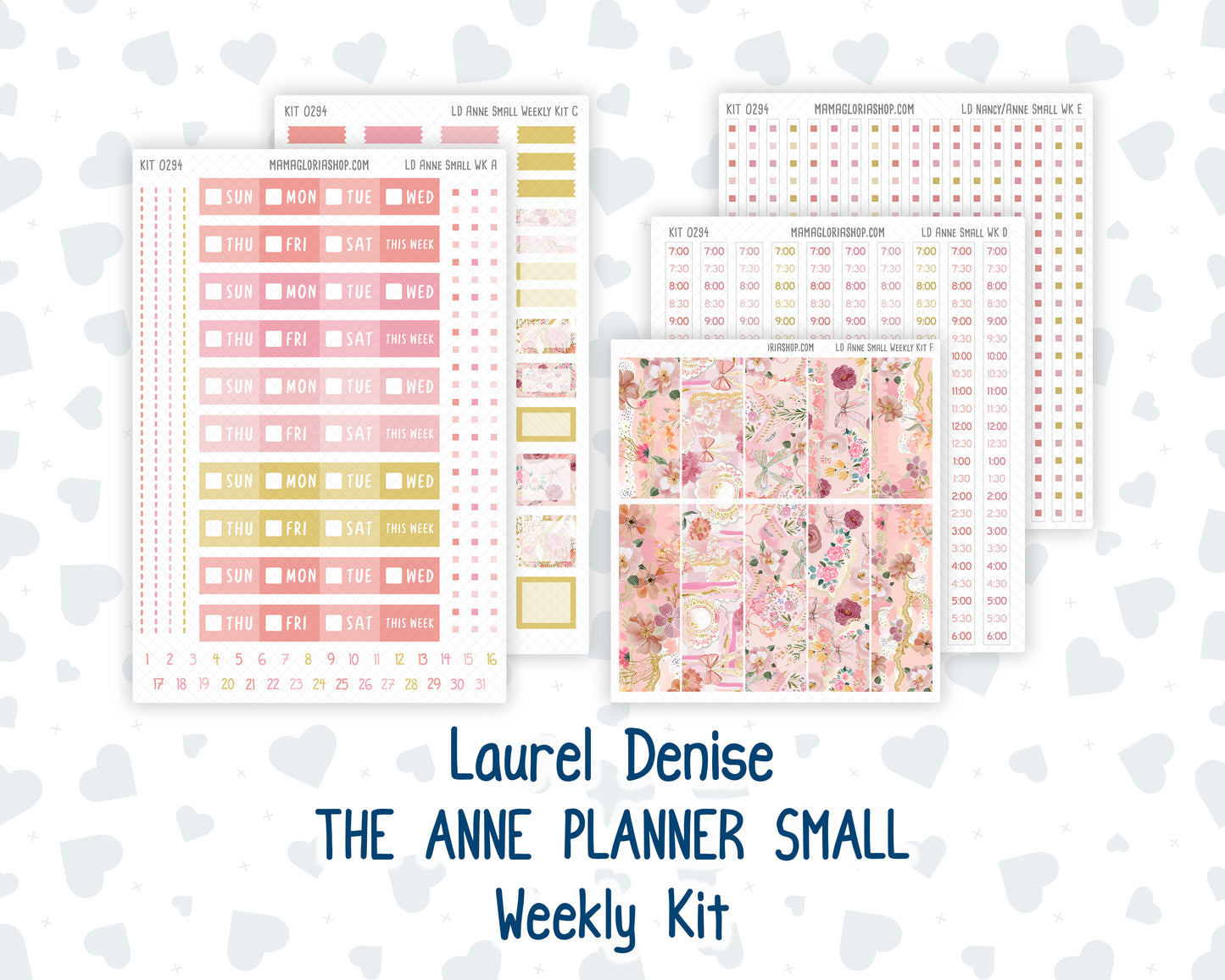 Kit 0294 - Laurel Denise The Anne Planner Small - Weekly Kit - September - Rosy Reveria