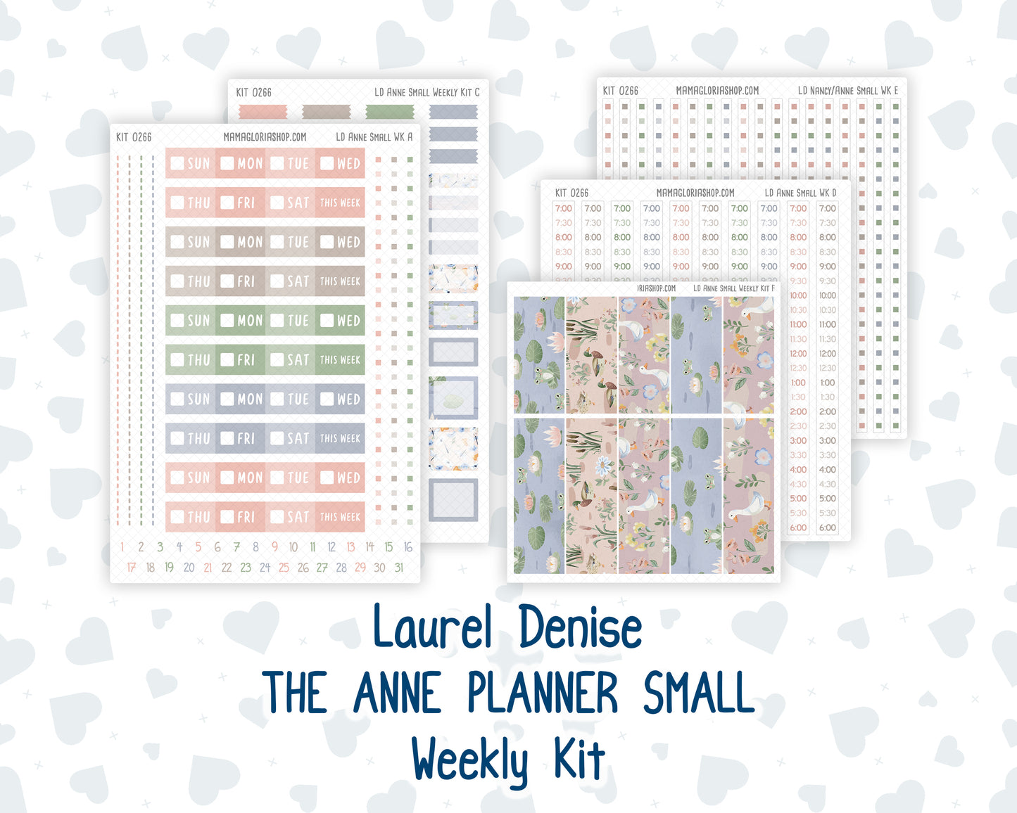 Kit 0266 - Laurel Denise The Anne Planner Small - Weekly Kit - May - Froggy Lake Picnic
