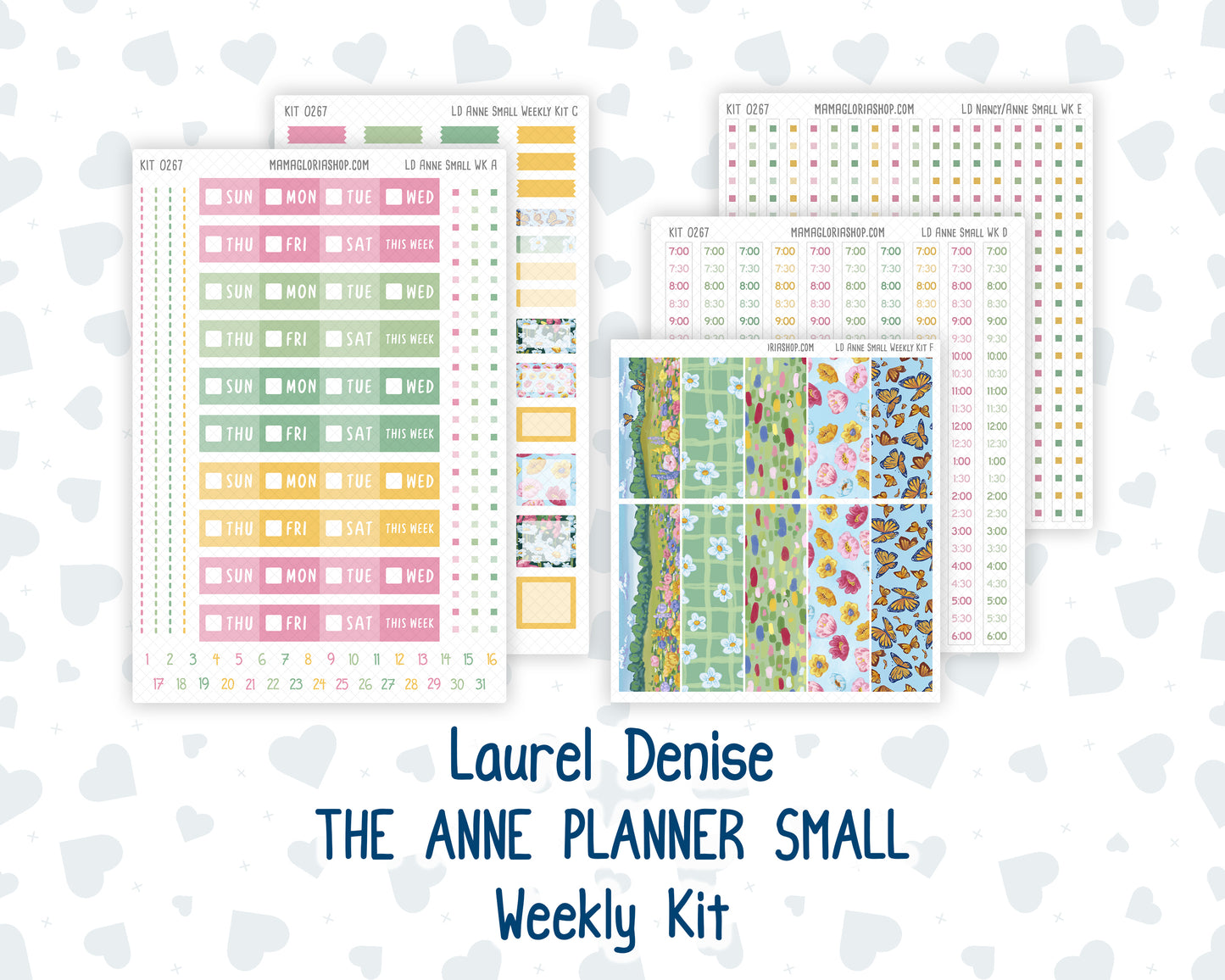 Kit 0267 - Laurel Denise The Anne Planner Small - Weekly Kit - May - Flowers For Mama