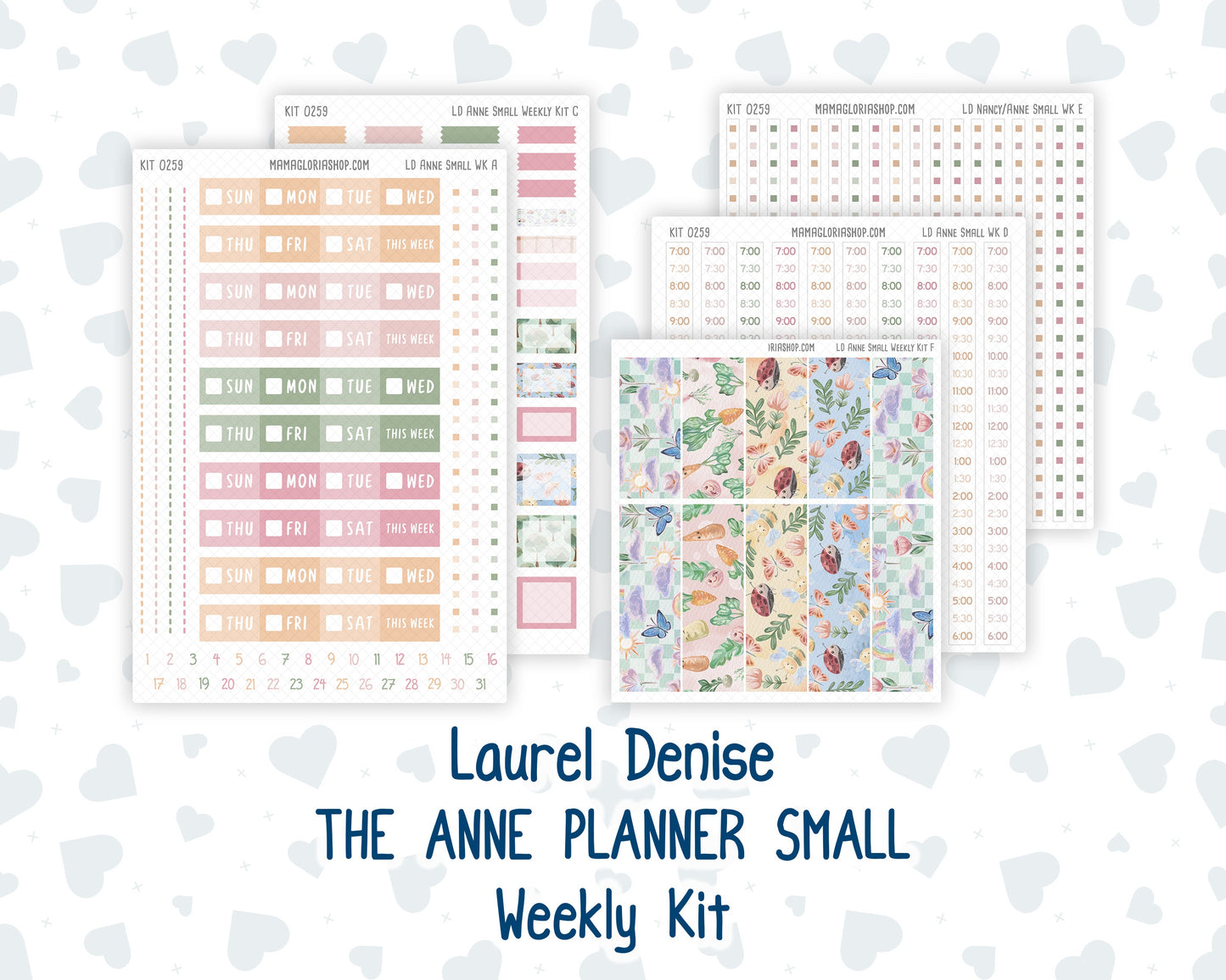 Kit 0259 - Laurel Denise The Anne Planner Small - Weekly Kit - March - Spring Garden Chores