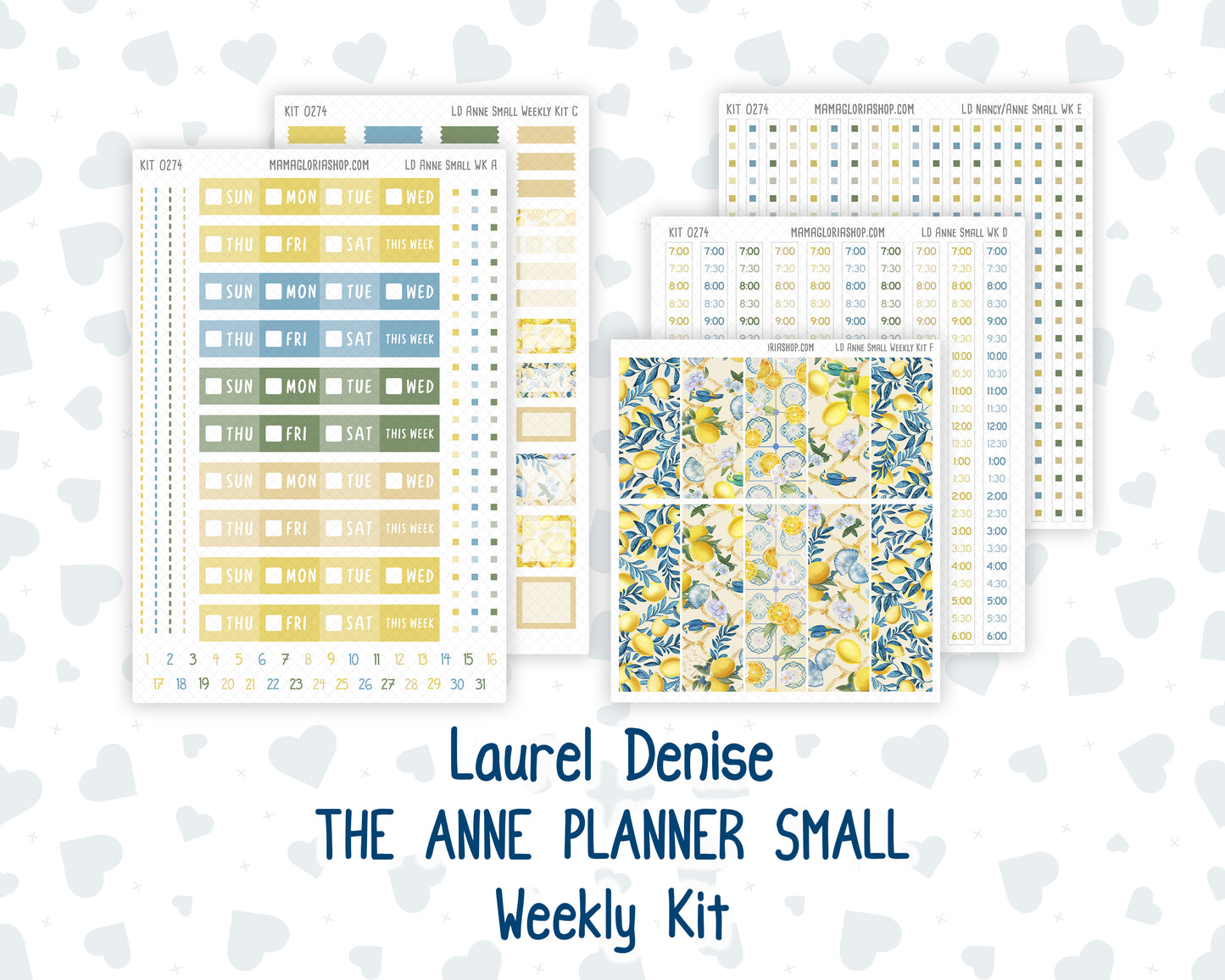 Kit 0274 - Laurel Denise The Anne Planner Small - Weekly Kit - July - Sunny Lemon Shore