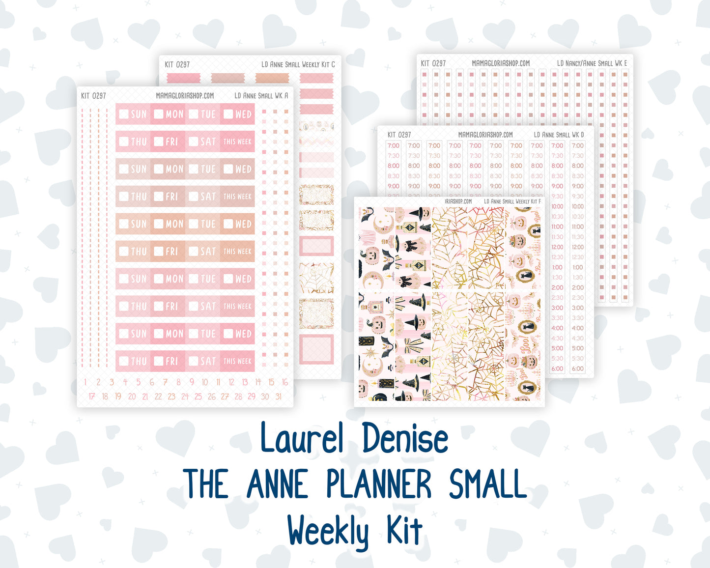 Kit 0297 - Laurel Denise The Anne Planner Small - Weekly Kit - October - Pink Spell
