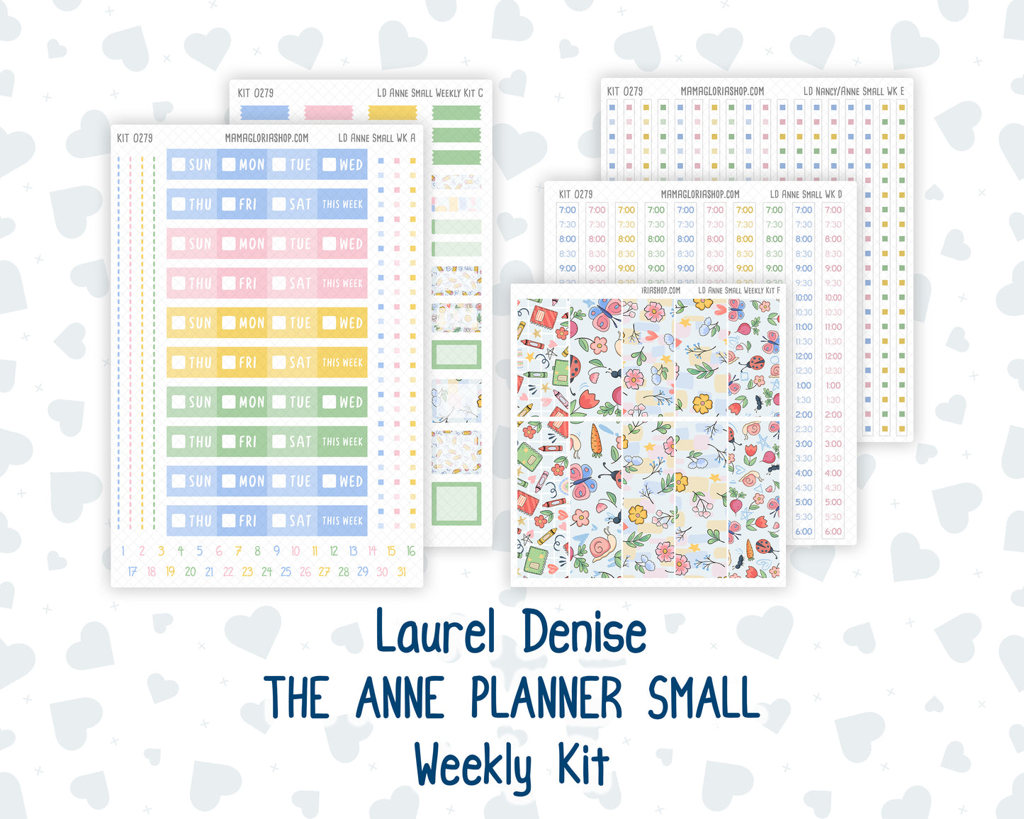 Kit 0279 - Laurel Denise The Anne Planner Small - Weekly Kit - August - Not Ready For School