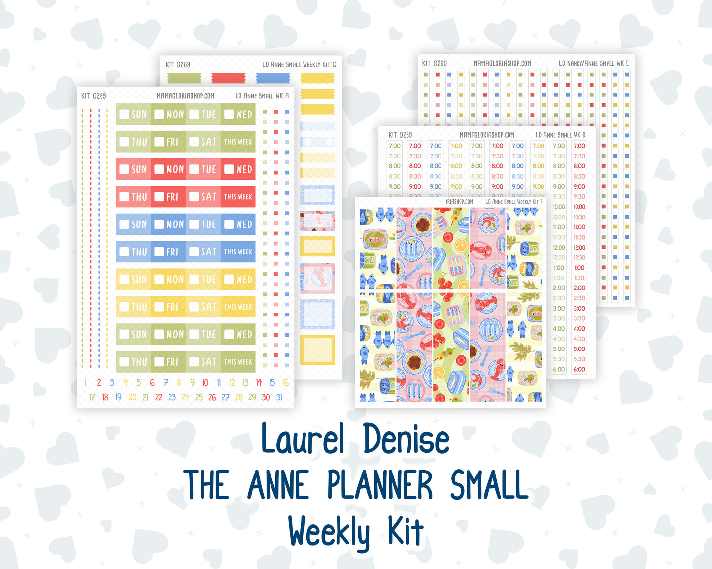 Kit 0269 - Laurel Denise The Anne Planner Small - Weekly Kit - June - Dolce Mare
