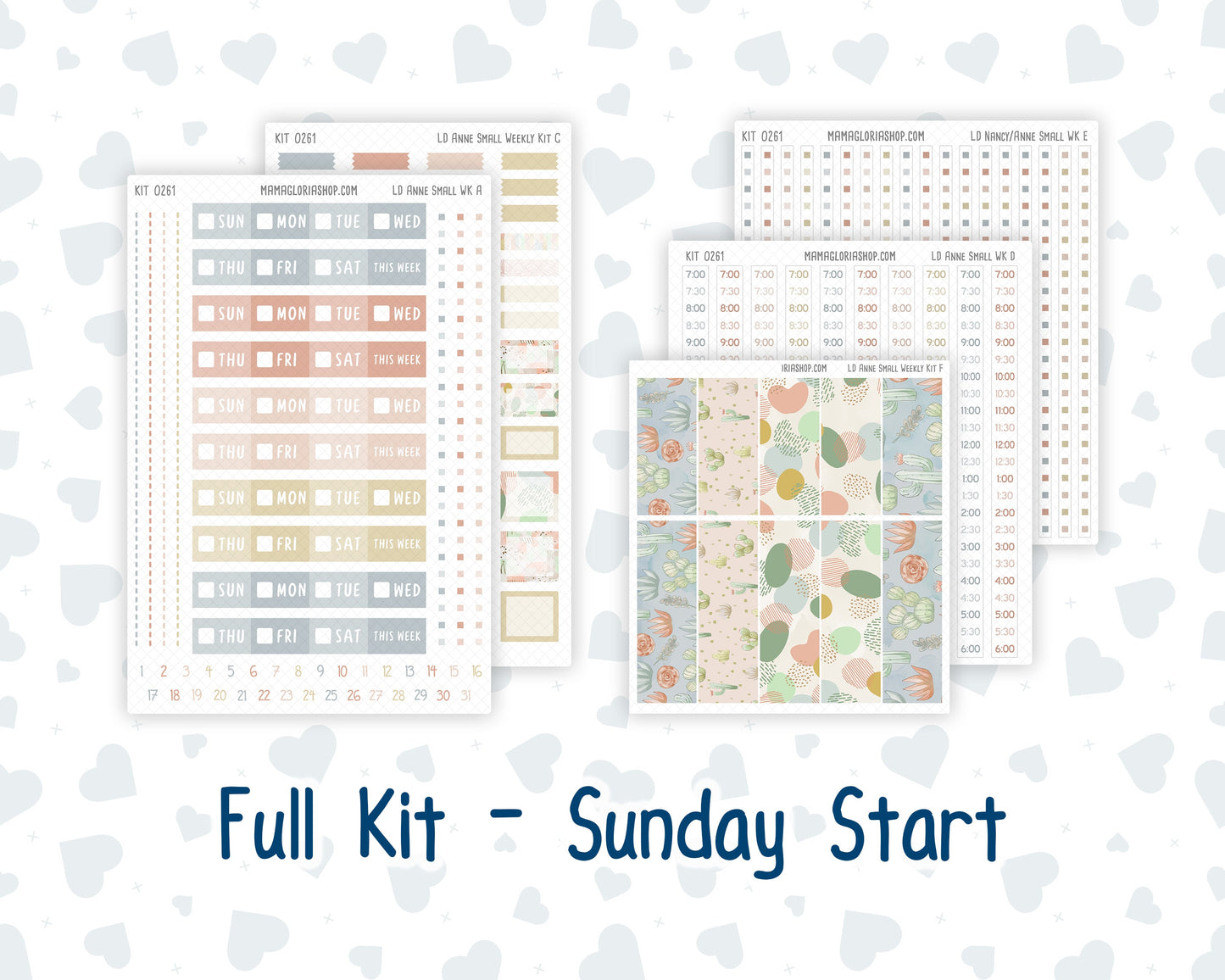 Kit 0261 - Laurel Denise The Anne Planner Small - Weekly Kit - April - Llama Spring