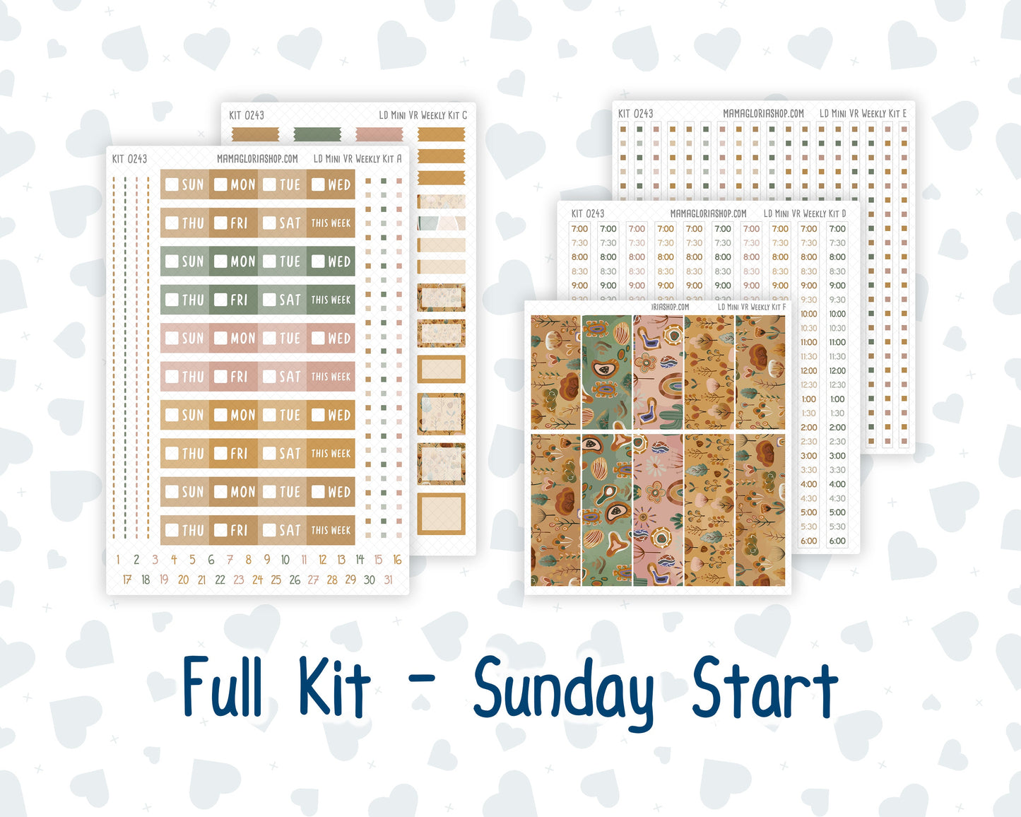 Kit 0243 - Laurel Denise Mini - Vertical - Weekly Kit - November - Boho Autumn