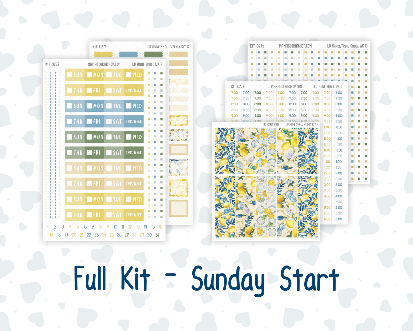 Kit 0274 - Laurel Denise The Anne Planner Small - Weekly Kit - July - Sunny Lemon Shore