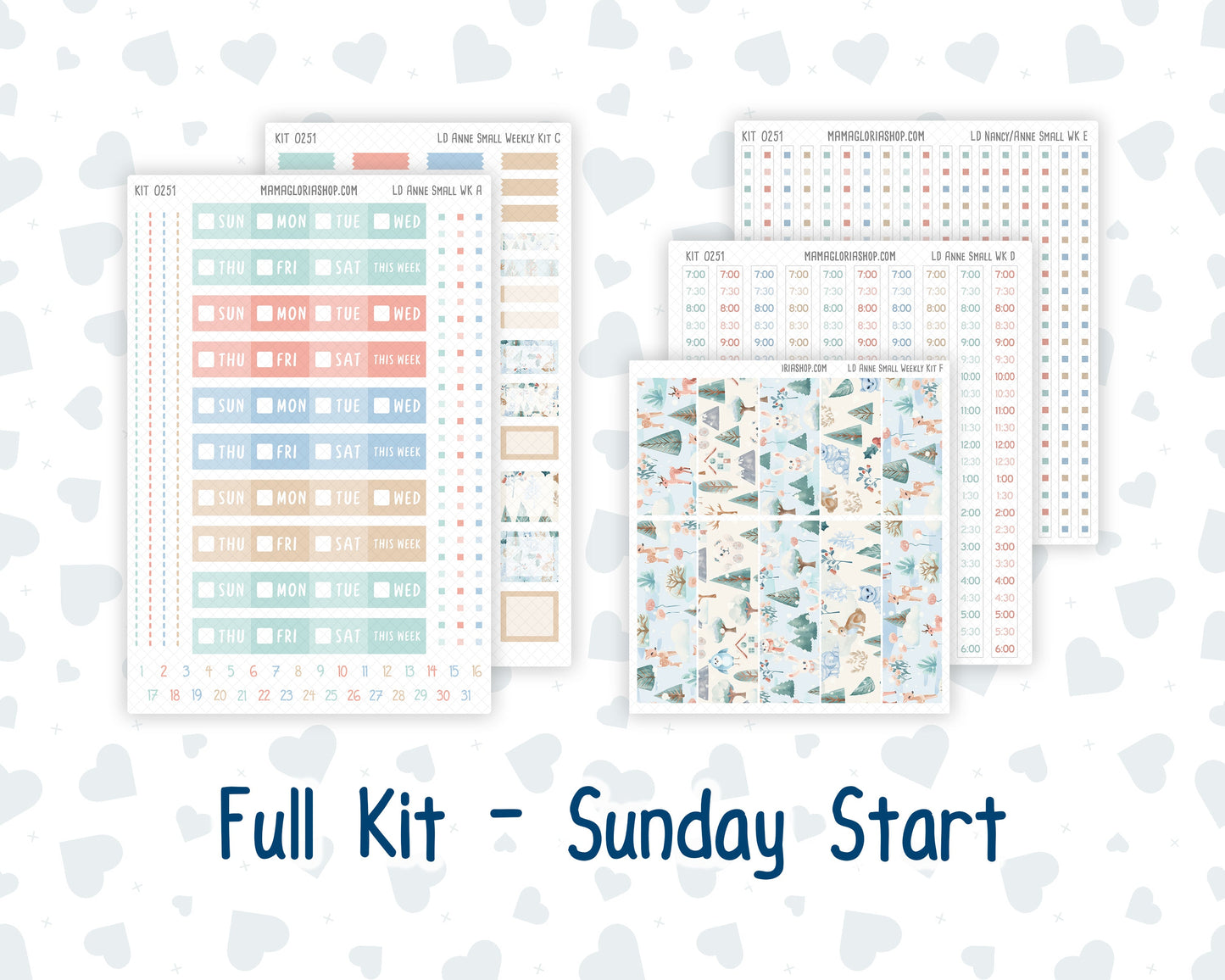 Kit 0251 - Laurel Denise The Anne Planner Small - Weekly Kit - January - Pine & Paws