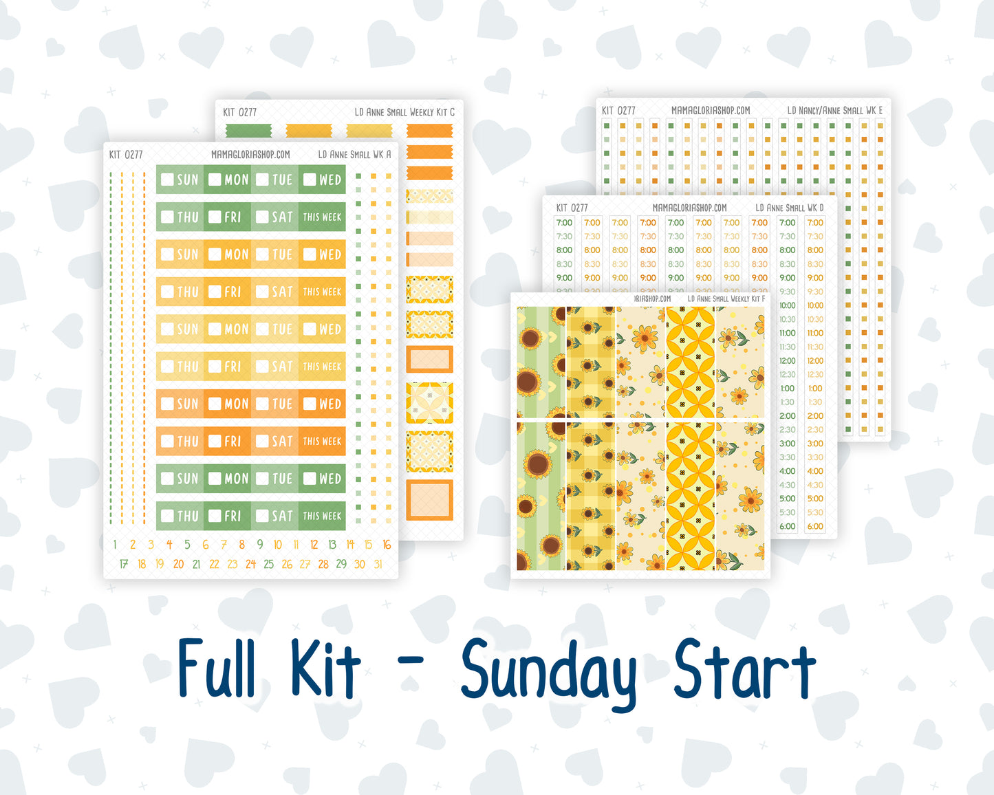 Kit 0277 - Laurel Denise The Anne Planner Small - Weekly Kit - August - Sunflower Drama Club