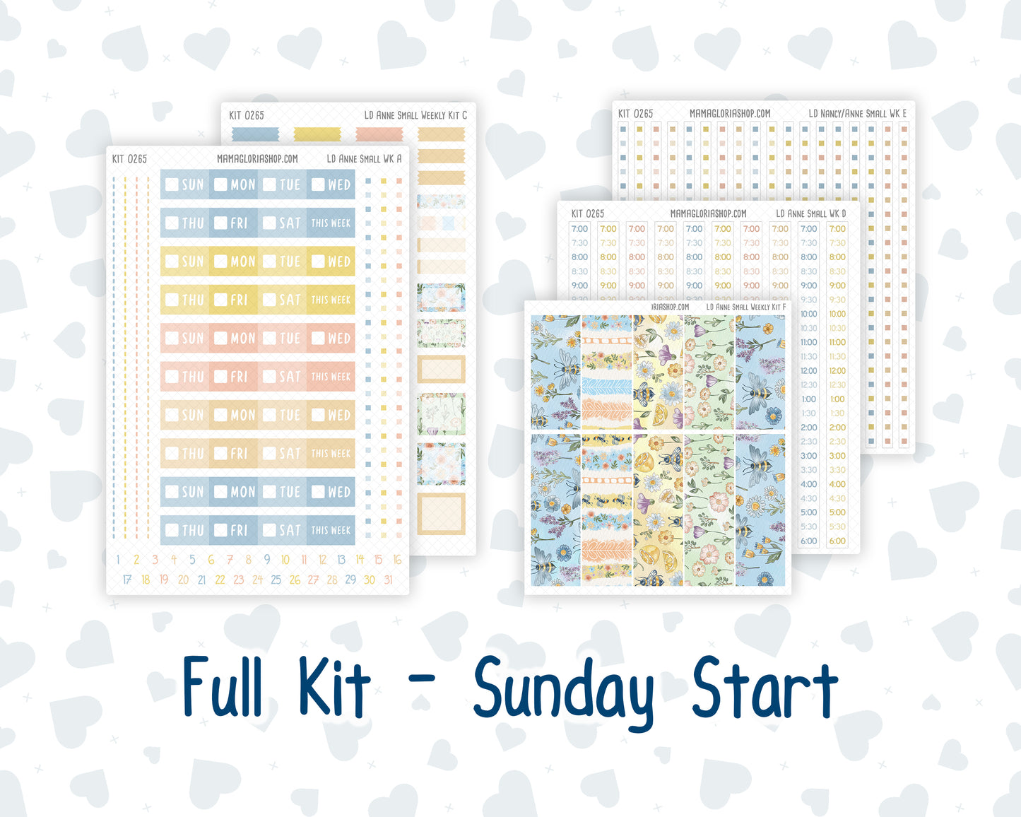 Kit 0265 - Laurel Denise The Anne Planner Small - Weekly Kit - May - Honeybee Sky