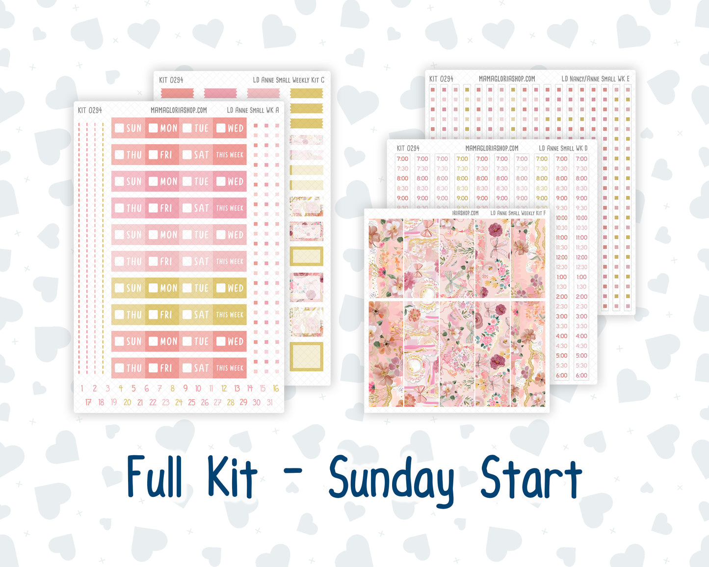 Kit 0294 - Laurel Denise The Anne Planner Small - Weekly Kit - September - Rosy Reveria