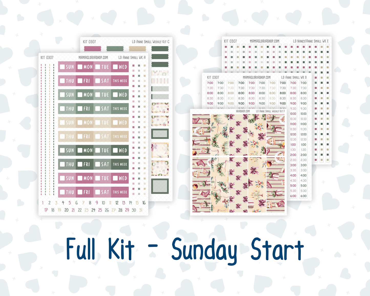 Kit 0307 - Laurel Denise The Anne Planner Small - Weekly Kit - December - Velvet Hearth