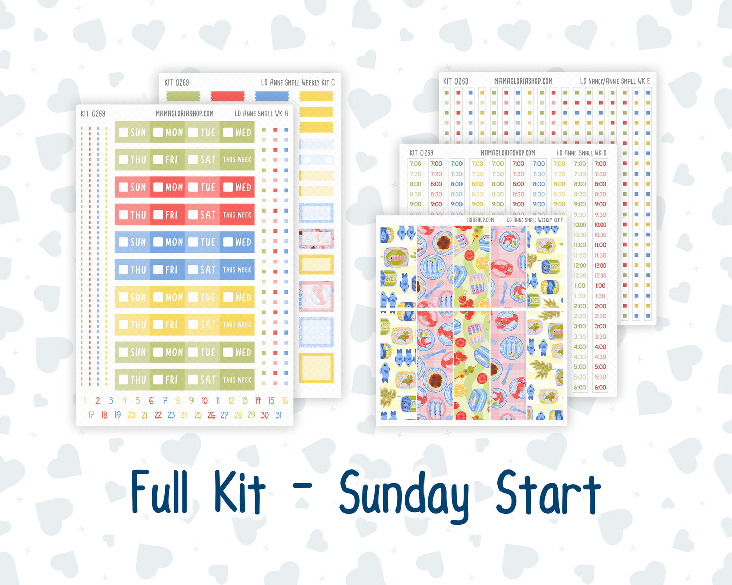Kit 0269 - Laurel Denise The Anne Planner Small - Weekly Kit - June - Dolce Mare