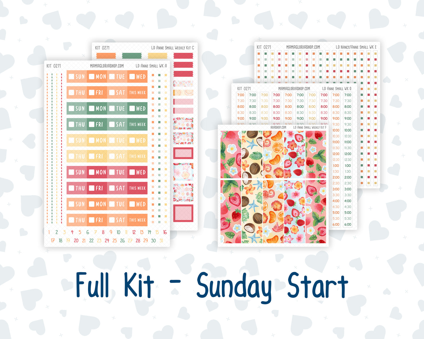 Kit 0271 - Laurel Denise The Anne Planner Small - Weekly Kit - June - Strawberry Shore