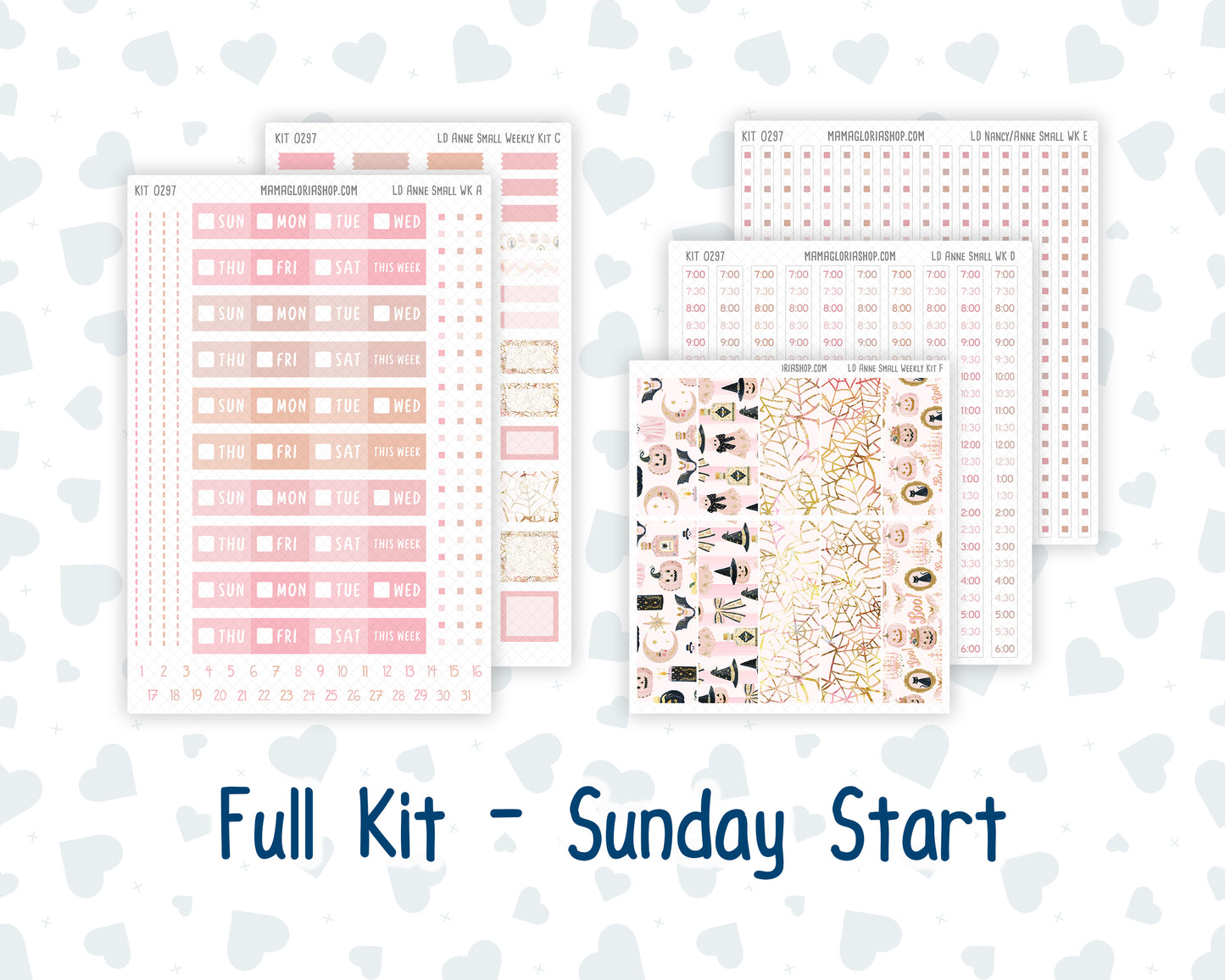 Kit 0297 - Laurel Denise The Anne Planner Small - Weekly Kit - October - Pink Spell