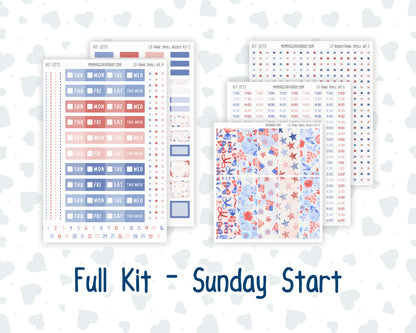 Kit 0273 - Laurel Denise The Anne Planner Small - Weekly Kit - July - Americana In Bloom