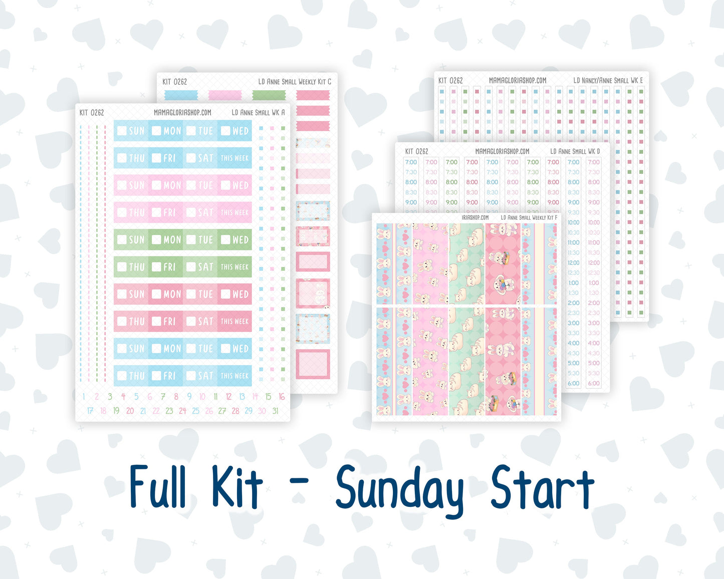 Kit 0262 - Laurel Denise The Anne Planner Small - Weekly Kit - April - Spring Puffs