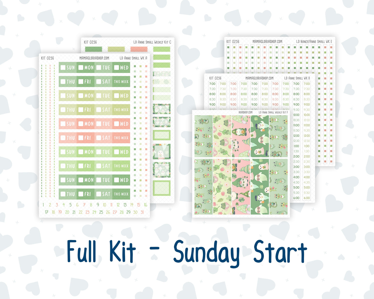 Kit 0256 - Laurel Denise The Anne Planner Small - Weekly Kit - March - Froggy Luck