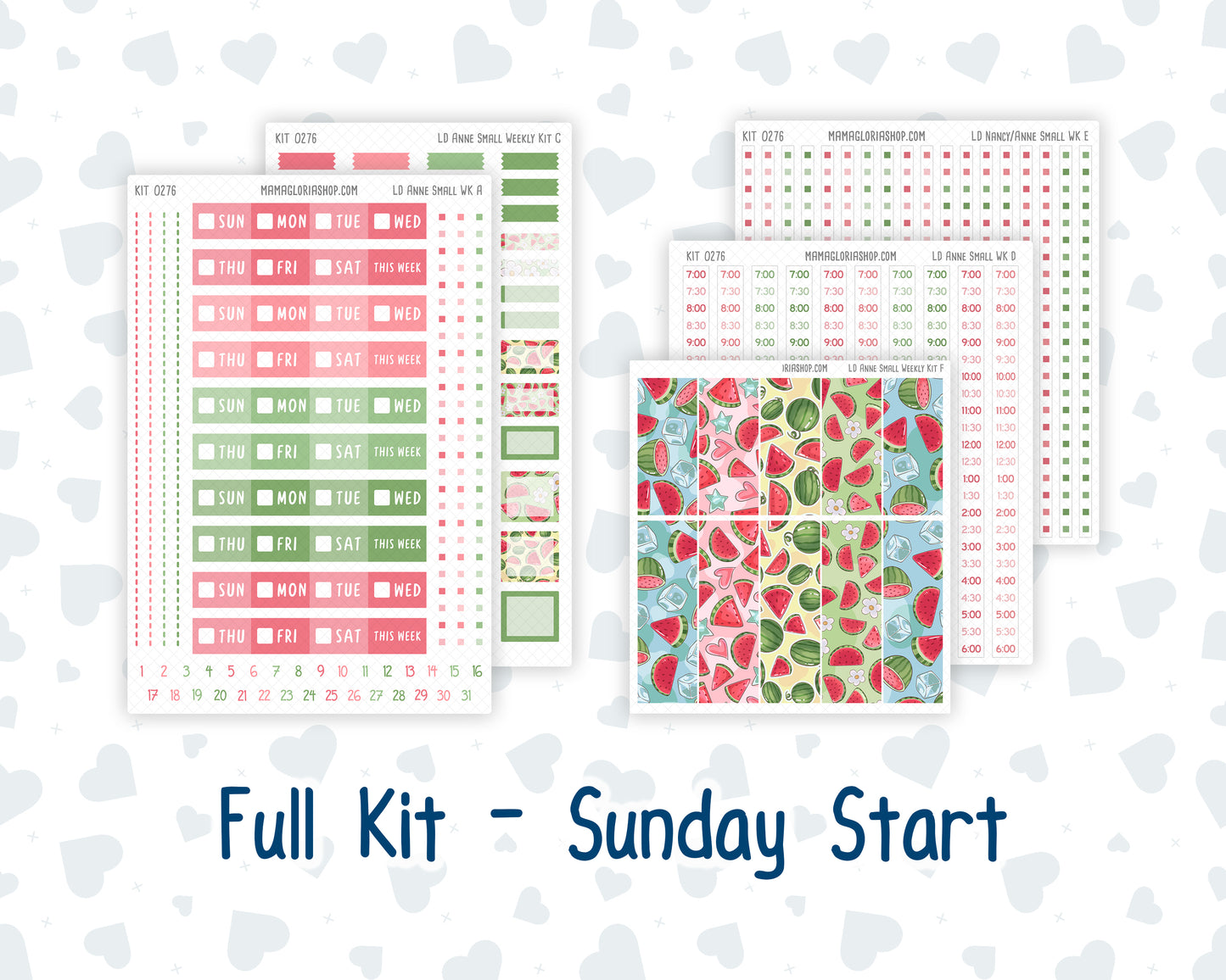 Kit 0276 - Laurel Denise The Anne Planner Small - Weekly Kit - July - Melon Crush