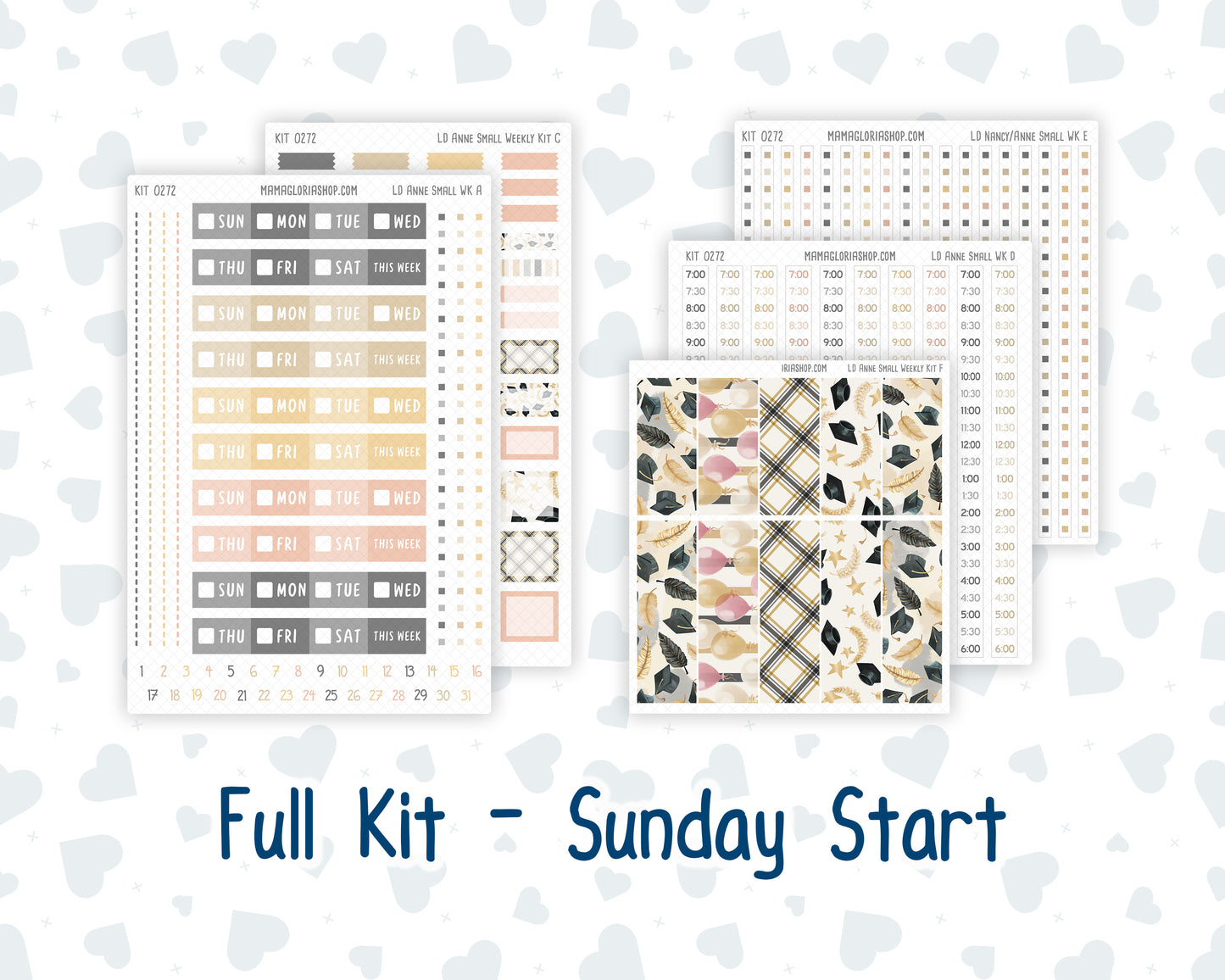 Kit 0272 - Laurel Denise The Anne Planner Small - Weekly Kit - May - Graduation