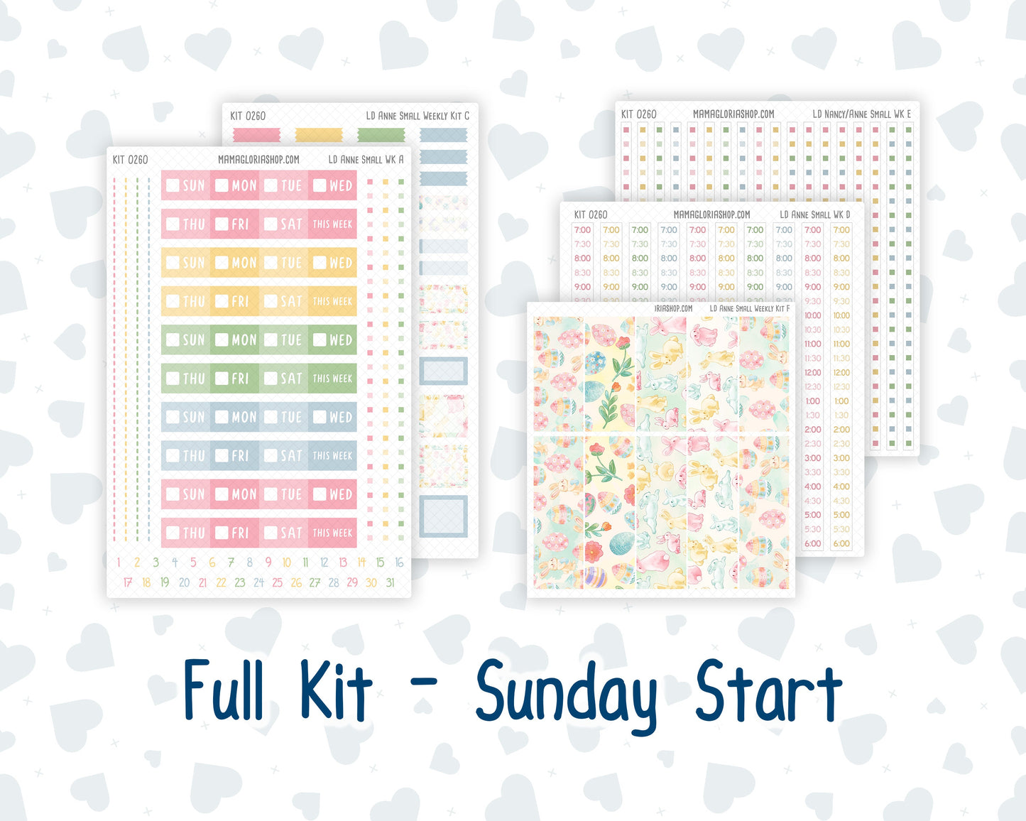 Kit 0260 - Laurel Denise The Anne Planner Small - Weekly Kit - April - Pastel Egg Hunt