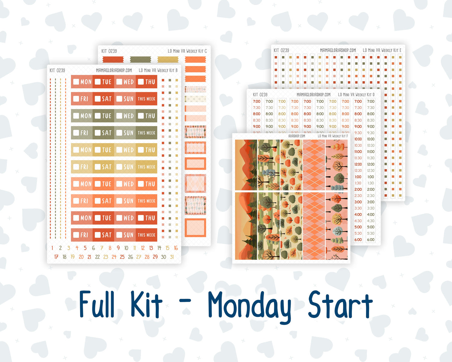 Kit 0239 - Laurel Denise Mini - Vertical - Weekly Kit - October - October Stroll