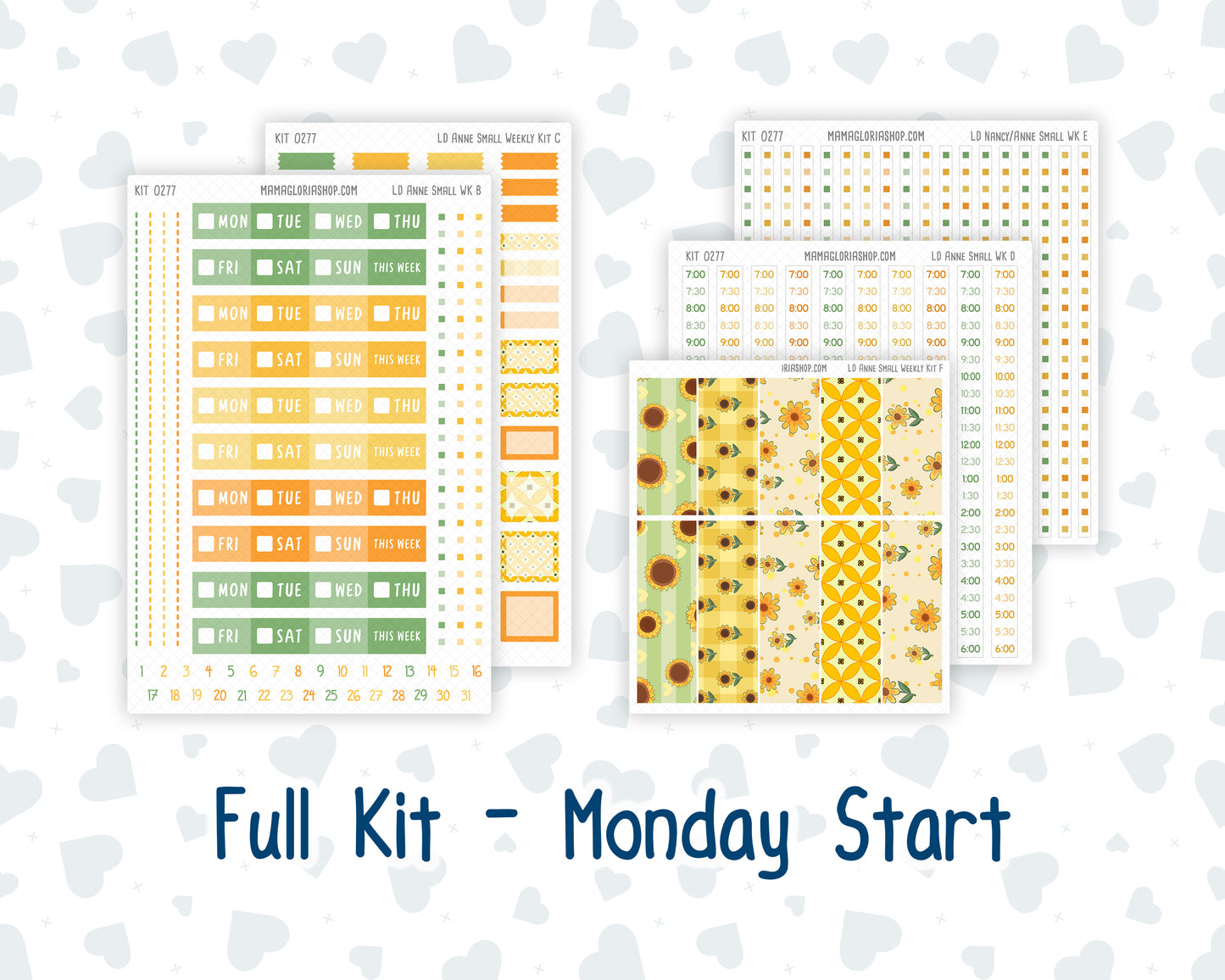 Kit 0277 - Laurel Denise The Anne Planner Small - Weekly Kit - August - Sunflower Drama Club