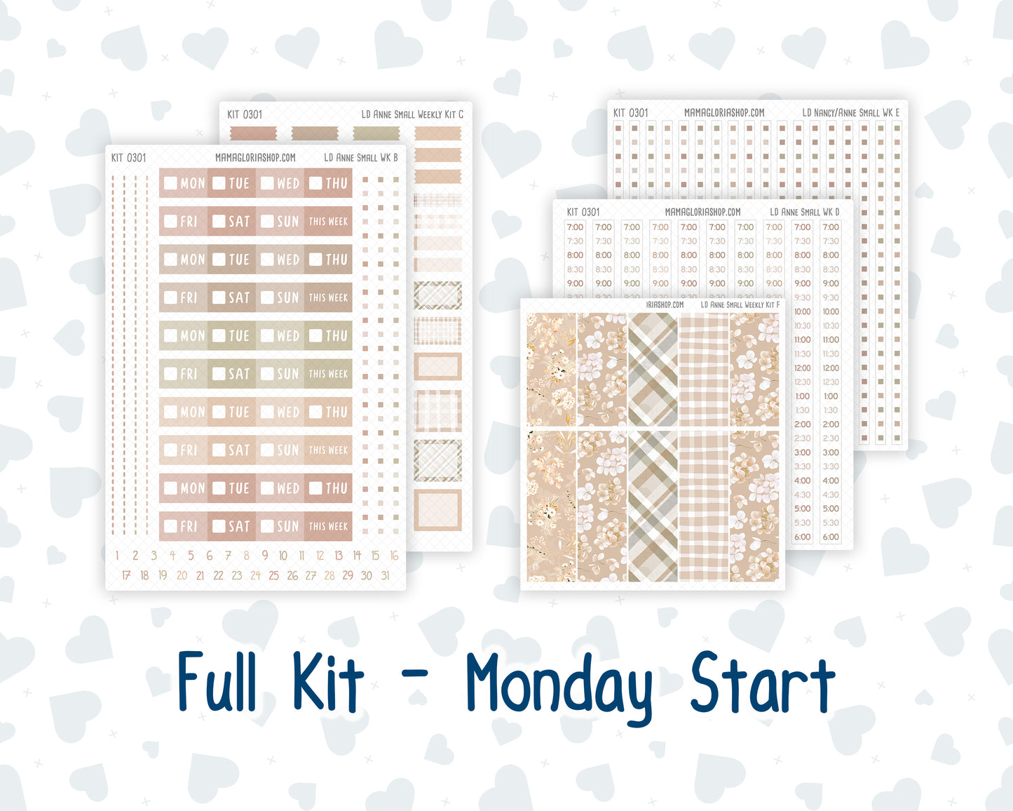 Kit 0301 - Laurel Denise The Anne Planner Small - Weekly Kit - November - Sunday Comfort