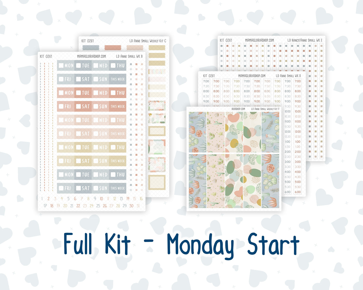 Kit 0261 - Laurel Denise The Anne Planner Small - Weekly Kit - April - Llama Spring