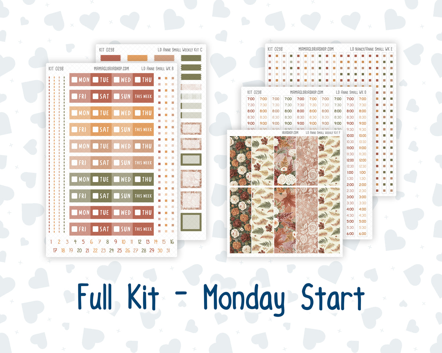 Kit 0298 - Laurel Denise The Anne Planner Small - Weekly Kit - October - Velvet Bloom
