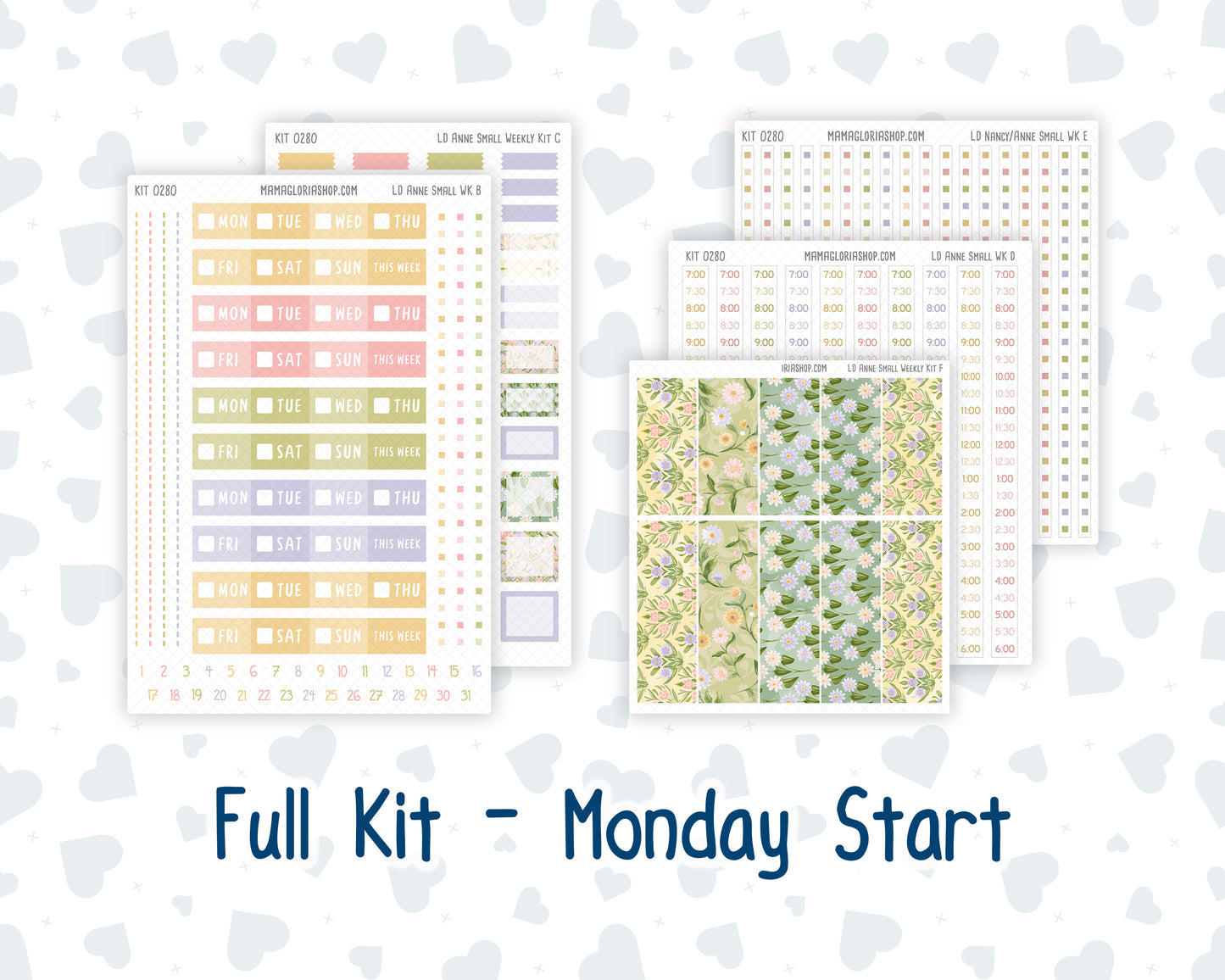 Kit 0280 - Laurel Denise The Anne Planner Small - Weekly Kit - Half Past Six In August