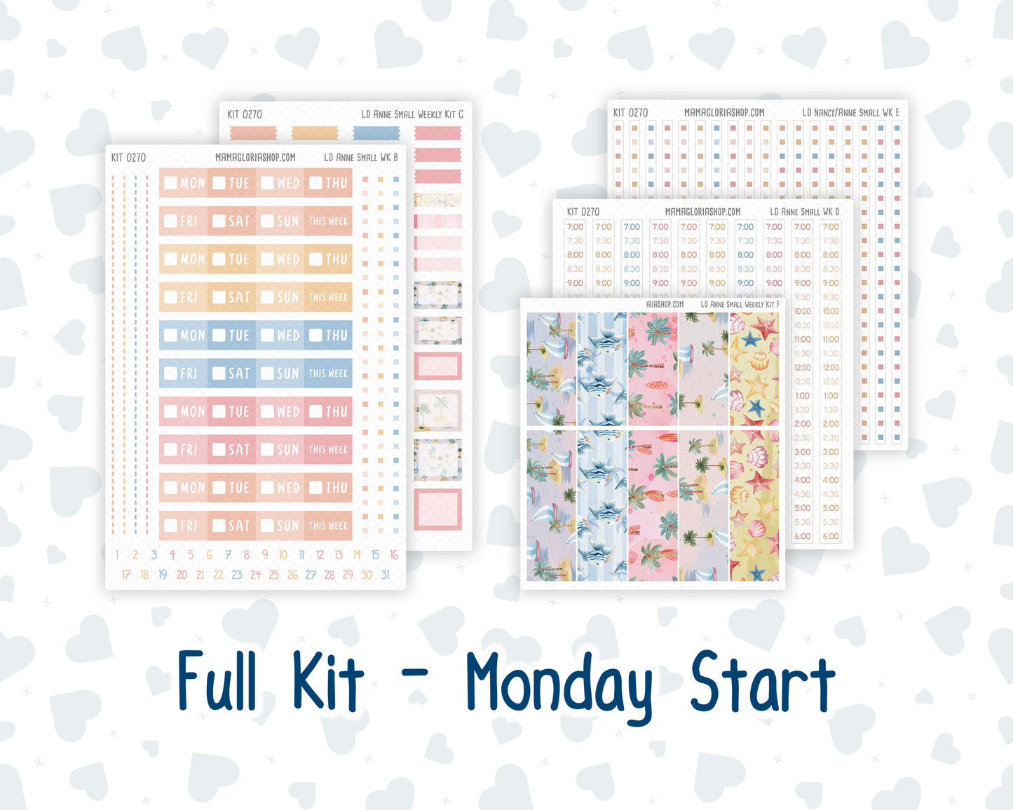 Kit 0270 - Laurel Denise The Anne Planner Small - Weekly Kit - June - Beachside Bliss