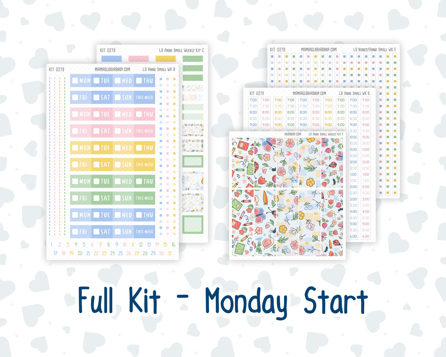 Kit 0279 - Laurel Denise The Anne Planner Small - Weekly Kit - August - Not Ready For School