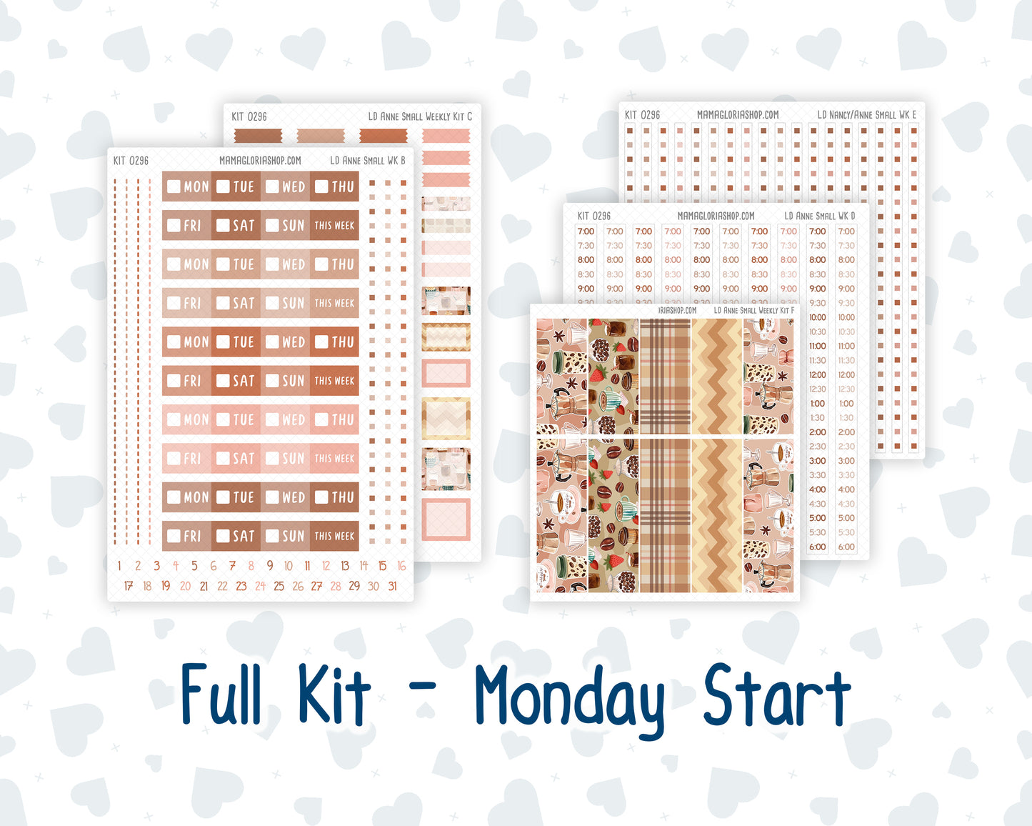 Kit 0296 - Laurel Denise The Anne Planner Small - Weekly Kit - September - Coffee Break