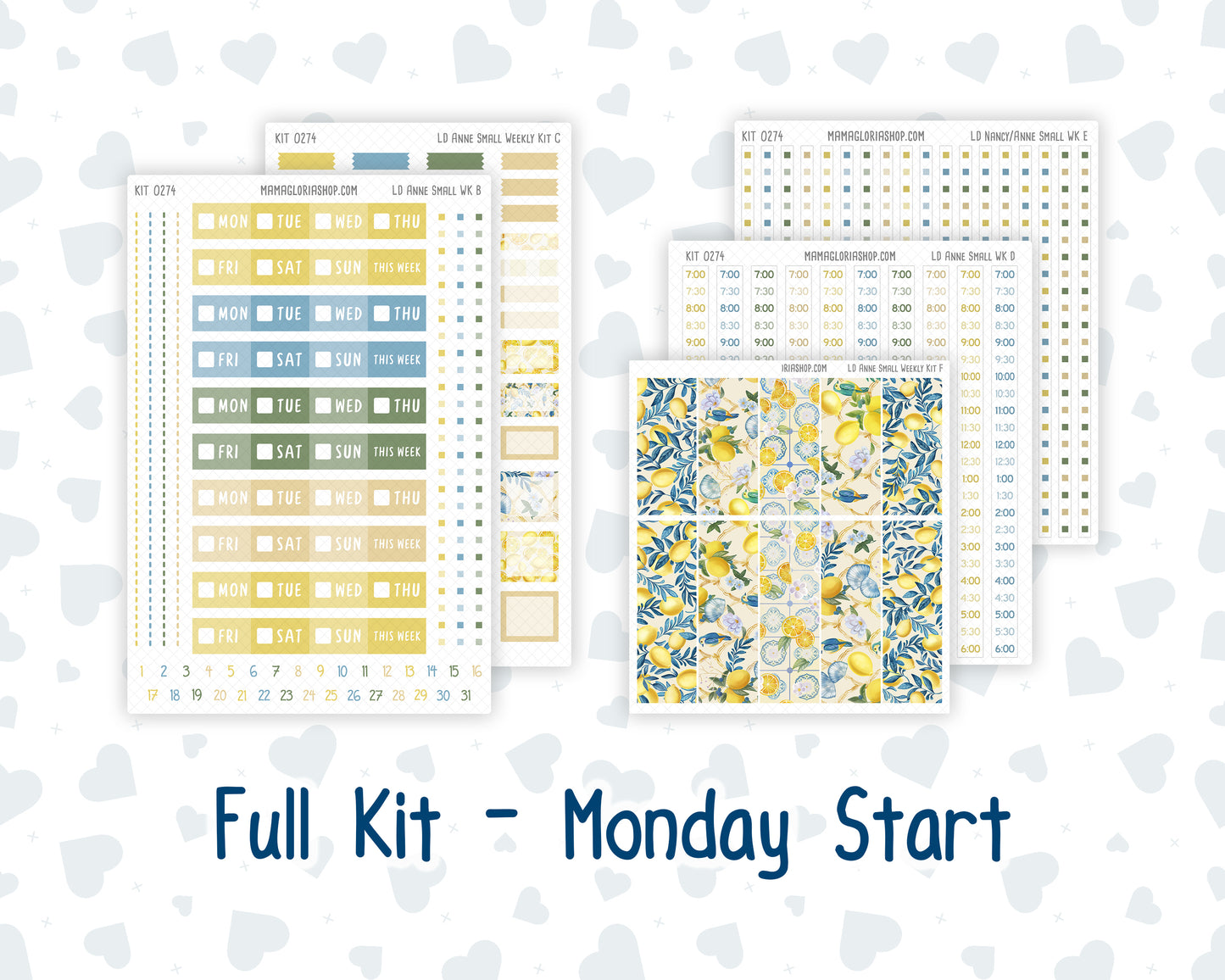 Kit 0274 - Laurel Denise The Anne Planner Small - Weekly Kit - July - Sunny Lemon Shore