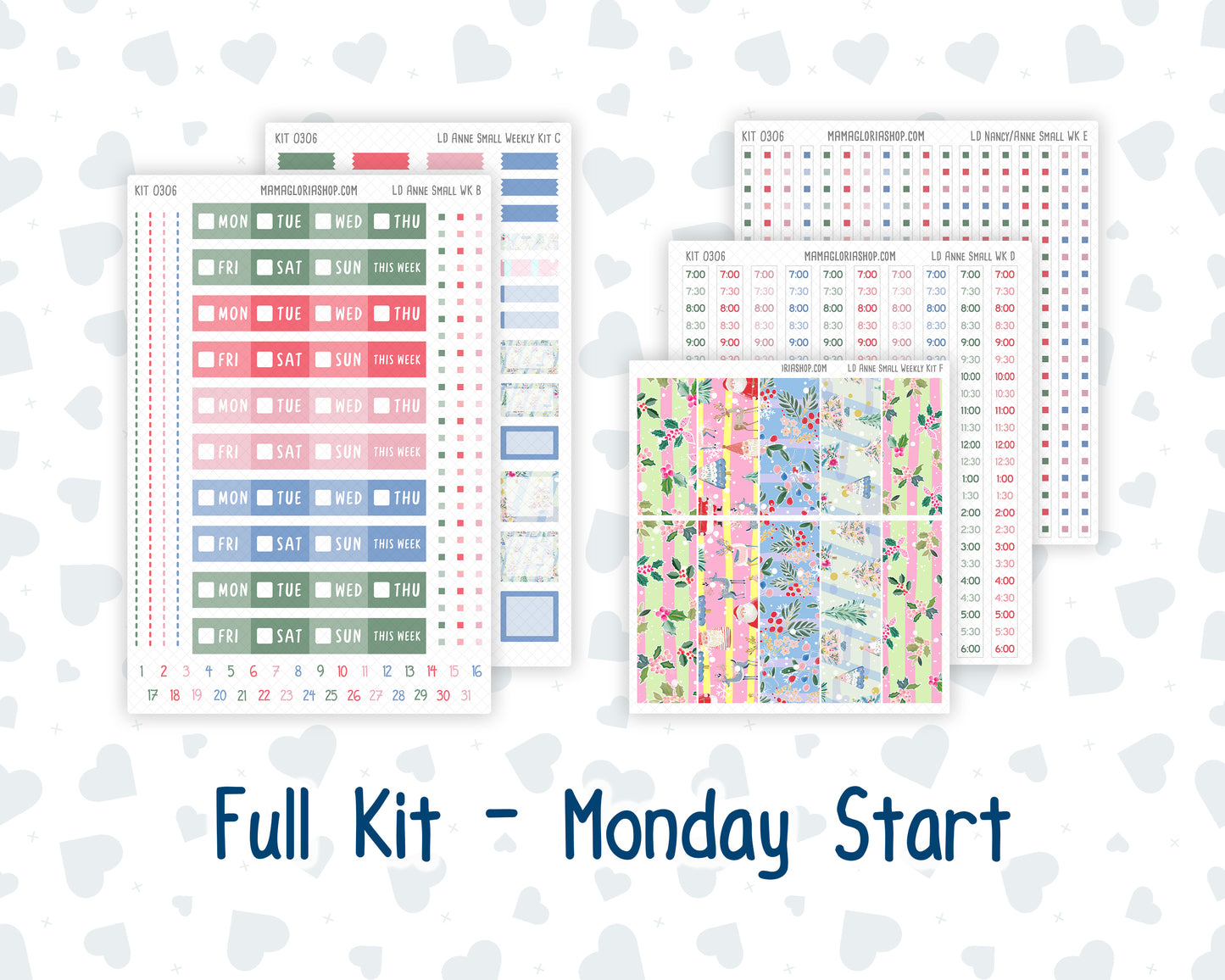 Kit 0306 - Laurel Denise The Anne Planner Small - Weekly Kit - December - Jolly Mischief