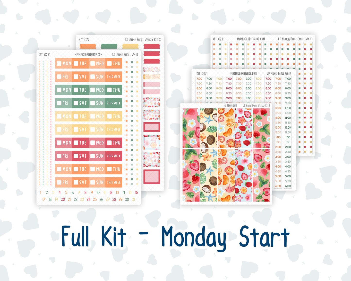 Kit 0271 - Laurel Denise The Anne Planner Small - Weekly Kit - June - Strawberry Shore