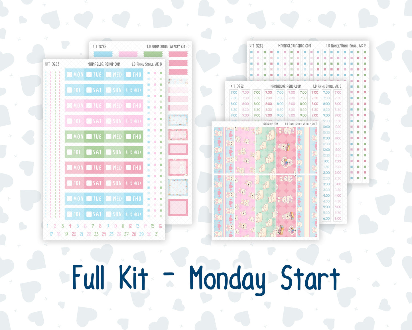 Kit 0262 - Laurel Denise The Anne Planner Small - Weekly Kit - April - Spring Puffs