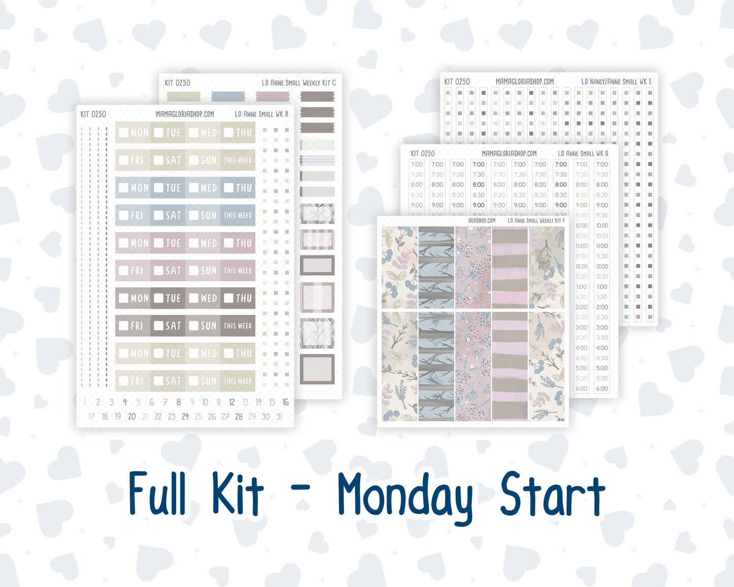 Kit 0250 - Laurel Denise The Anne Planner Small - Weekly Kit - Quiet January