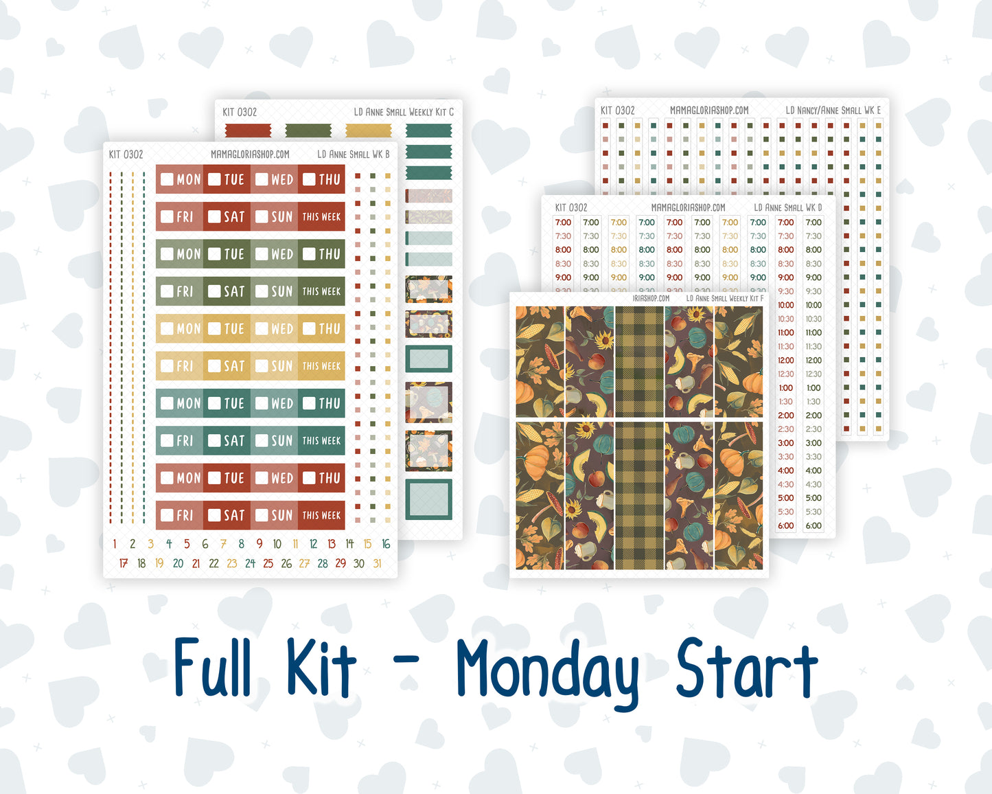Kit 0302 - Laurel Denise The Anne Planner Small - Weekly Kit - November - Thankful Season