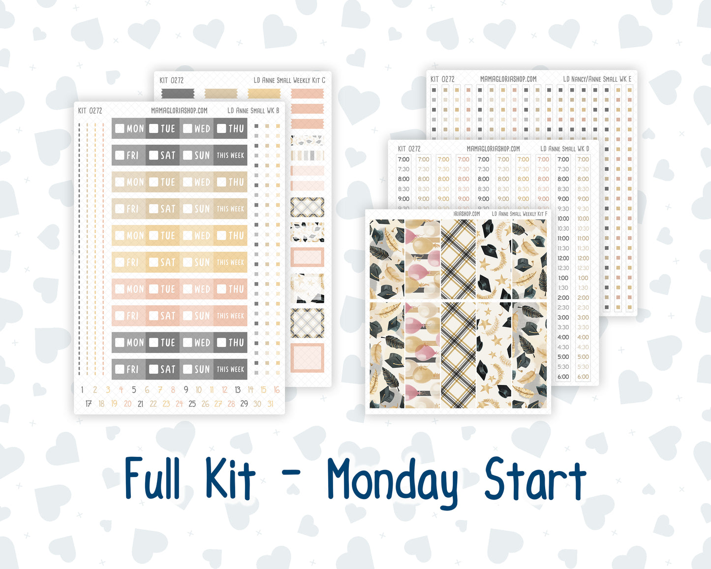 Kit 0272 - Laurel Denise The Anne Planner Small - Weekly Kit - May - Graduation