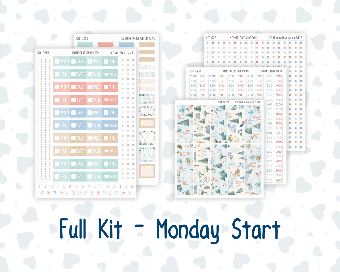 Kit 0251 - Laurel Denise The Anne Planner Small - Weekly Kit - January - Pine & Paws