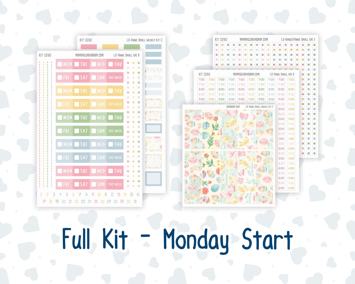 Kit 0260 - Laurel Denise The Anne Planner Small - Weekly Kit - April - Pastel Egg Hunt