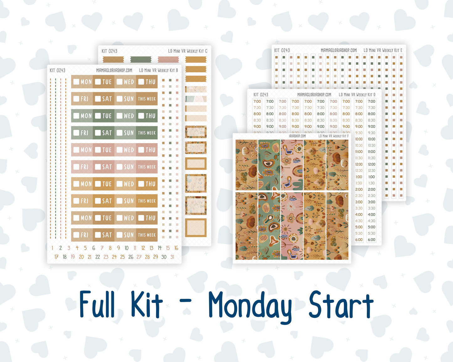 Kit 0243 - Laurel Denise Mini - Vertical - Weekly Kit - November - Boho Autumn