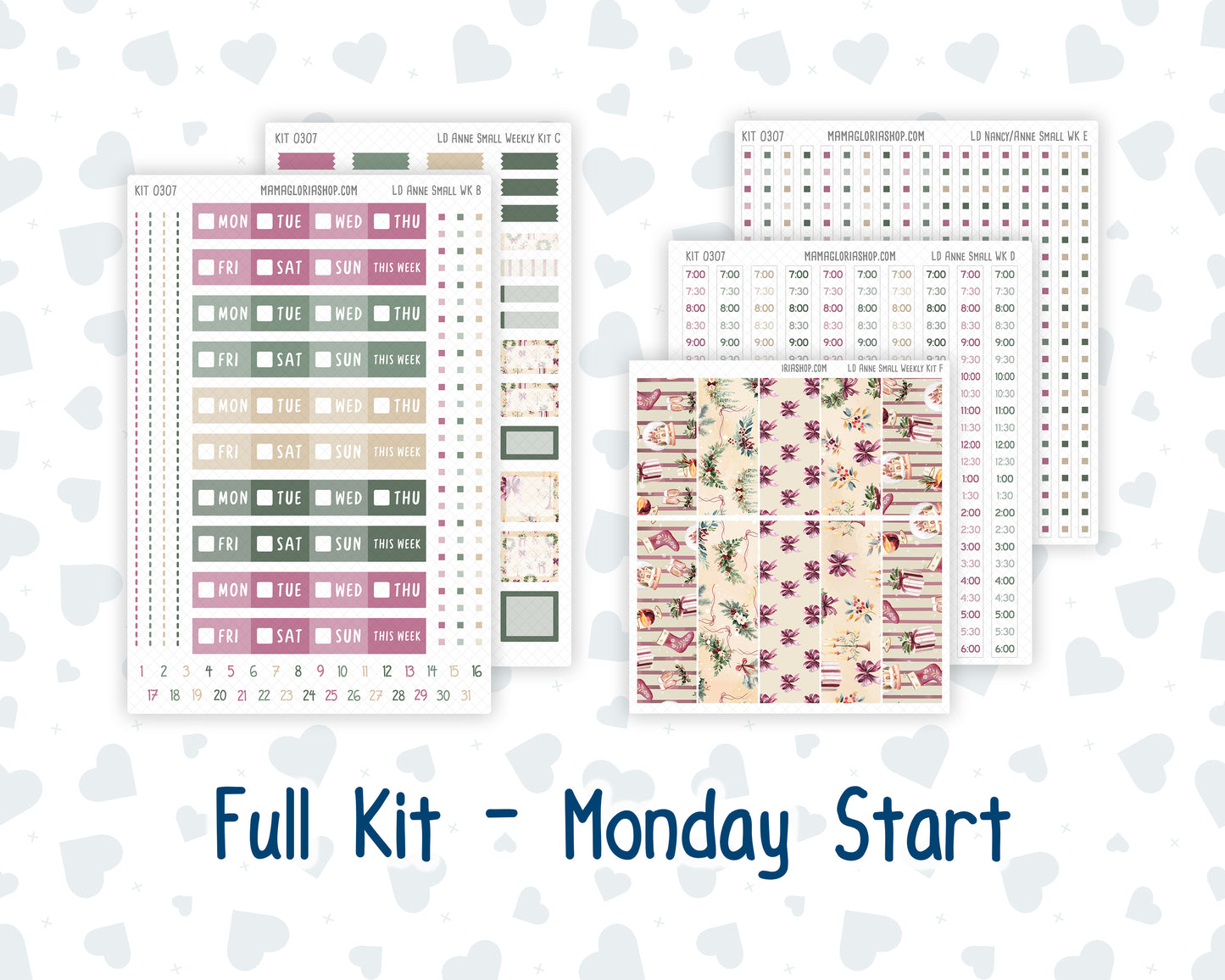 Kit 0307 - Laurel Denise The Anne Planner Small - Weekly Kit - December - Velvet Hearth